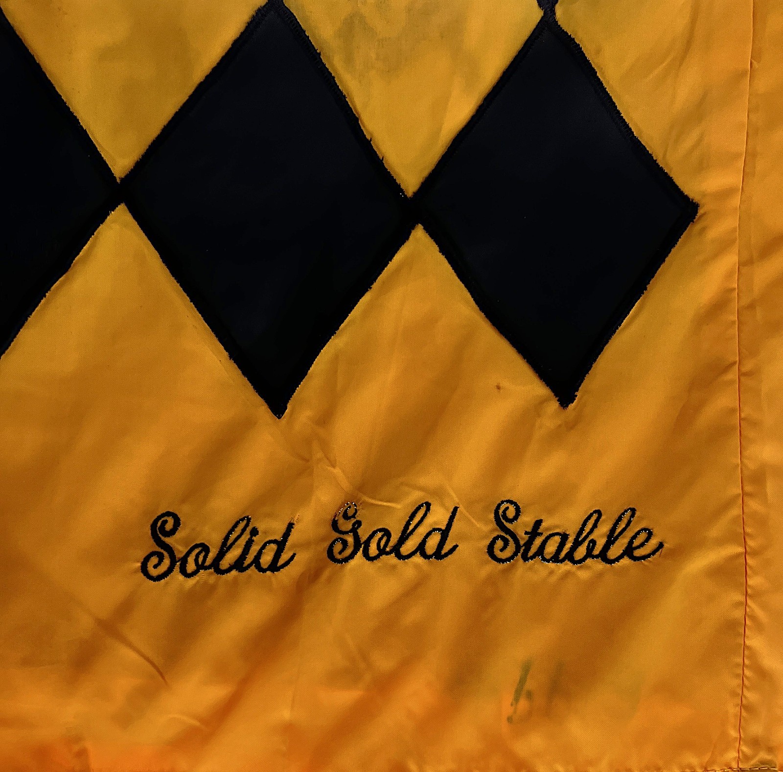 VTG SOLID GOLD STABLE 24K HORSE RACING JOCKEY SILKS by CUSTOM JOCKEYS APPAREL