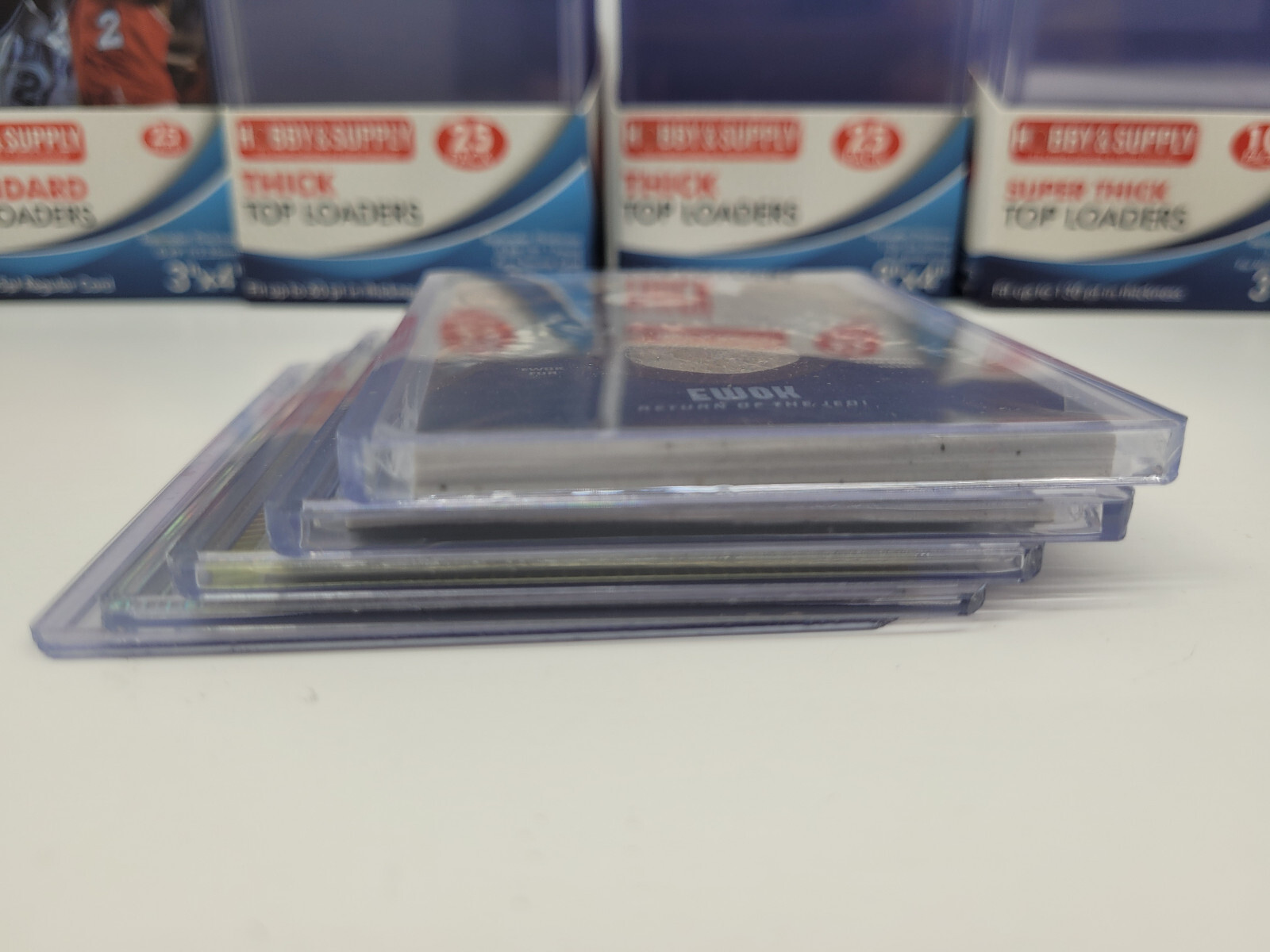 290 Assorted 3×4 inch Top Loader 35/60/100/180 point+600 Soft Sleeves HOLDER