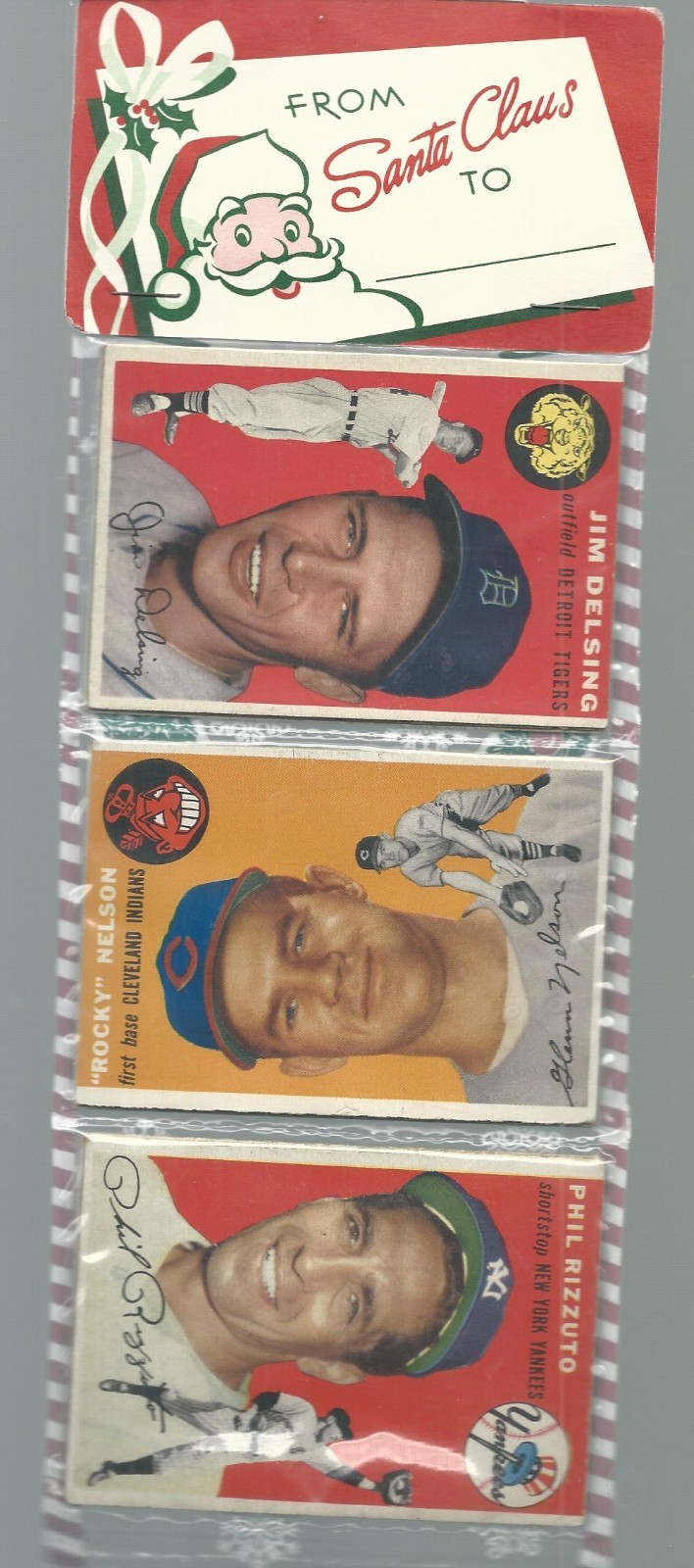 1954 TOPPS Christmas RACK PACK W HOFER PHIL RIZZUTO/ POS: HANK AARON ROOKIE
