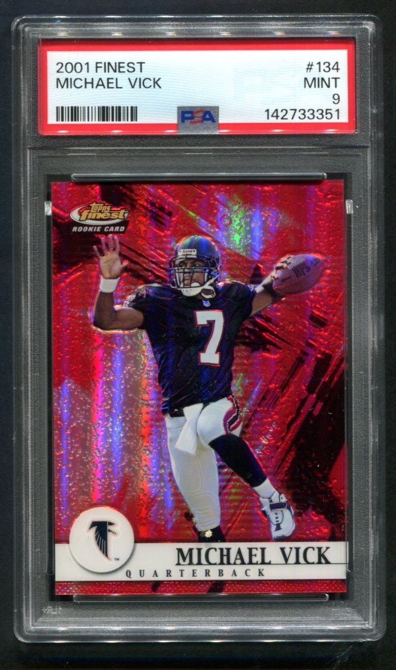 2001 Topps Finest Michael Vick RC Refractor 577/1000 PSA 9 MINT
