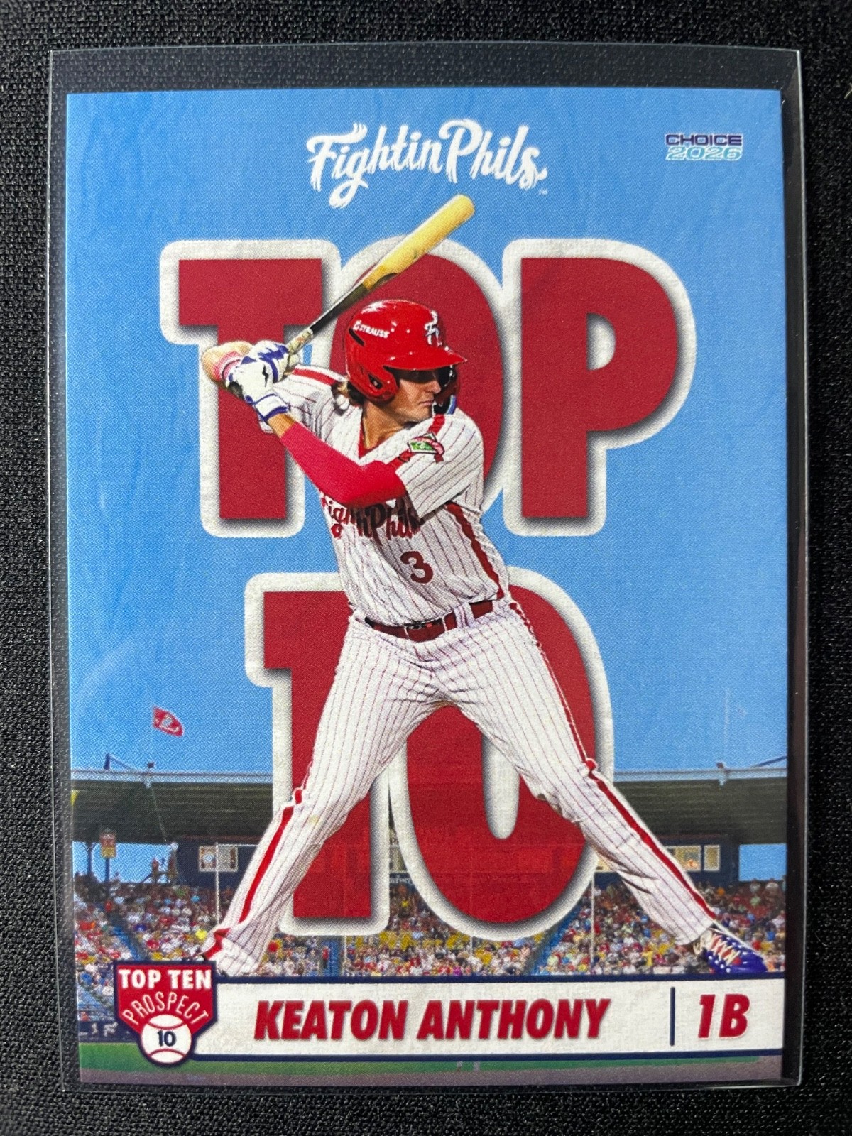 2026 Reading Fighting Phils Keaton Anthony Top 10 Prospects (Phillies) /250!!!