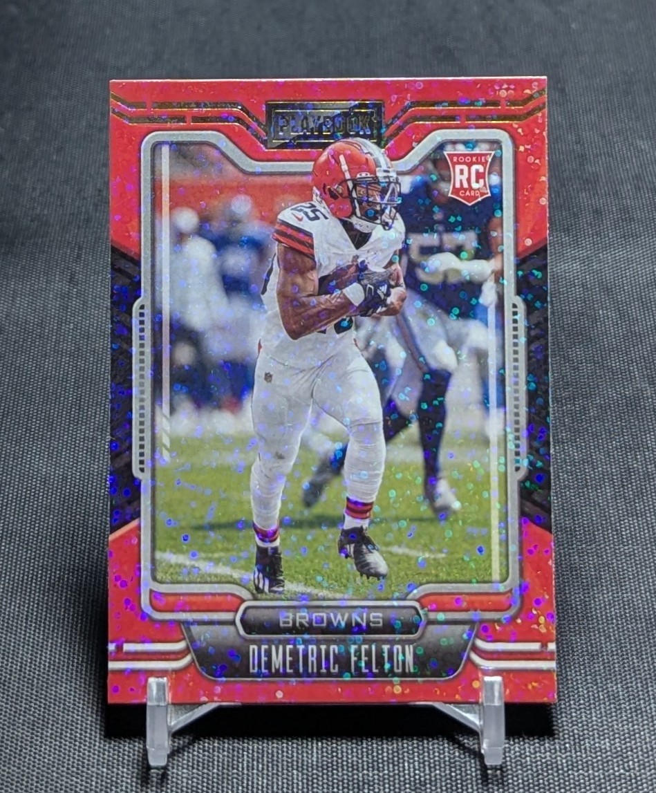 Demetric Felton Sparkle Foil Rookie RC 2021 Playbook Card #194 Cleveland Browns