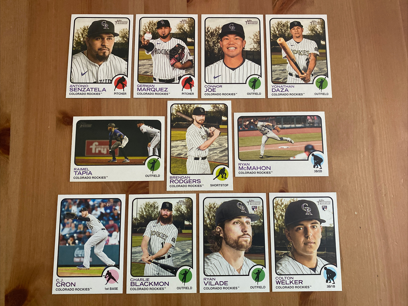 2022 Topps Heritage Baseball Colorado Rockies Complete Team Set