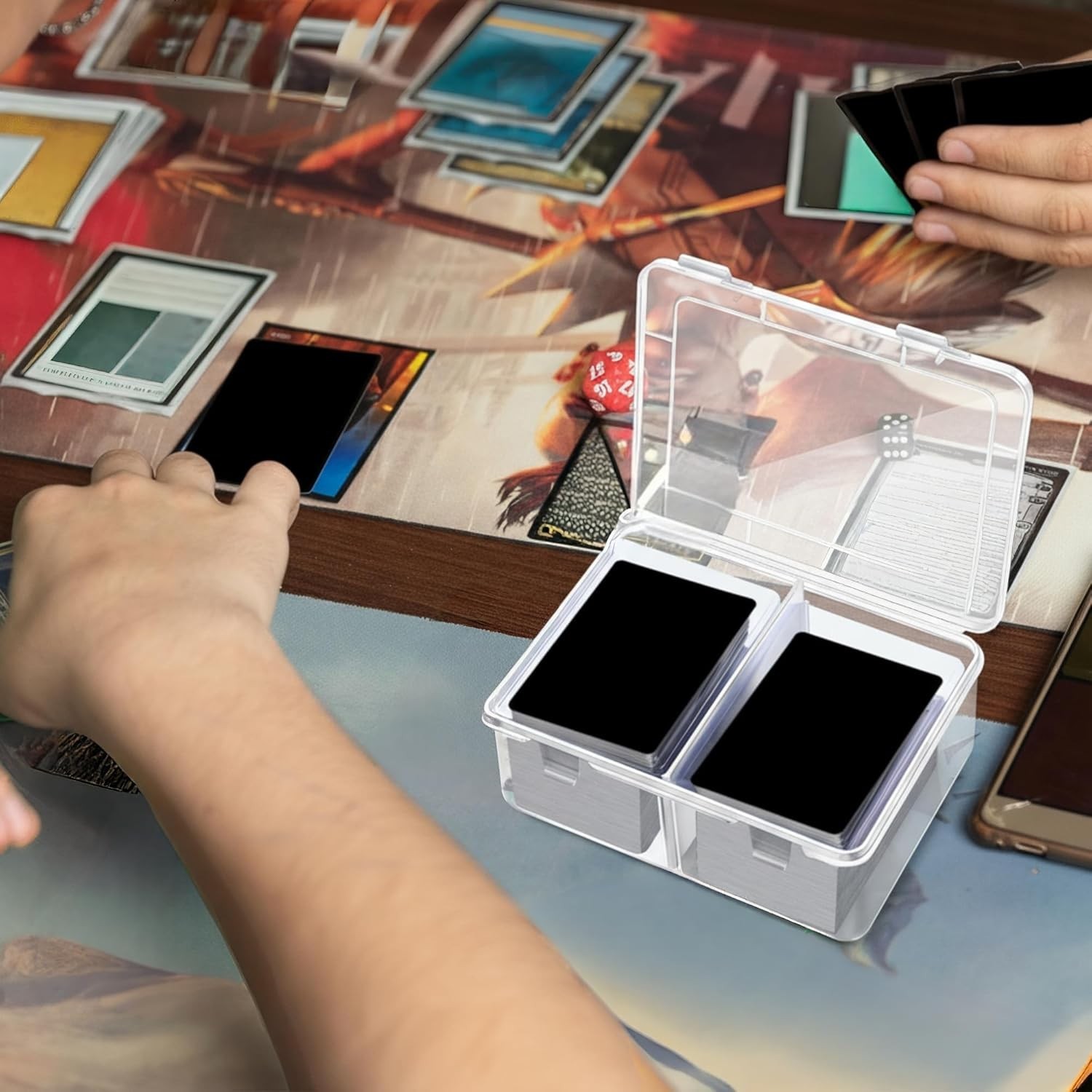 Compact 300-Card Storage Box with Removable Dividers – Waterproof & Durable