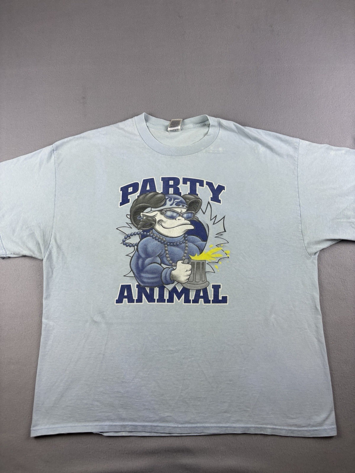 Vintage North Carolina Tarheels Shirt Size 2XL Blue Rammy Party Animal Mascot