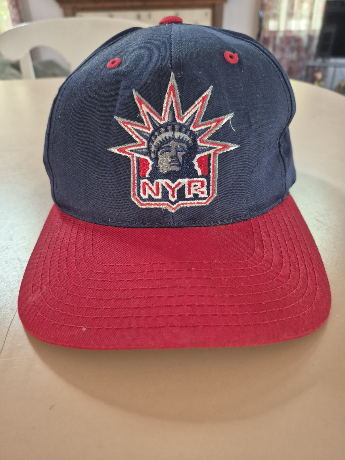 VTG New York Rangers Hat Cap Snap Back Mens One Size Blue NHL Twins Enterprise