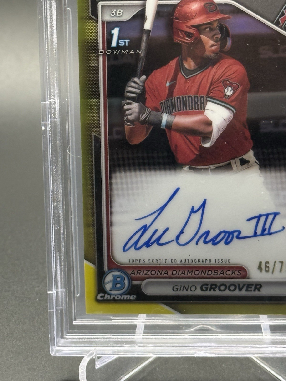 2024 Bowman Chrome GINO LUJAMES GROOVER 1st Yellow Refractor Auto /75 BGS 9.5