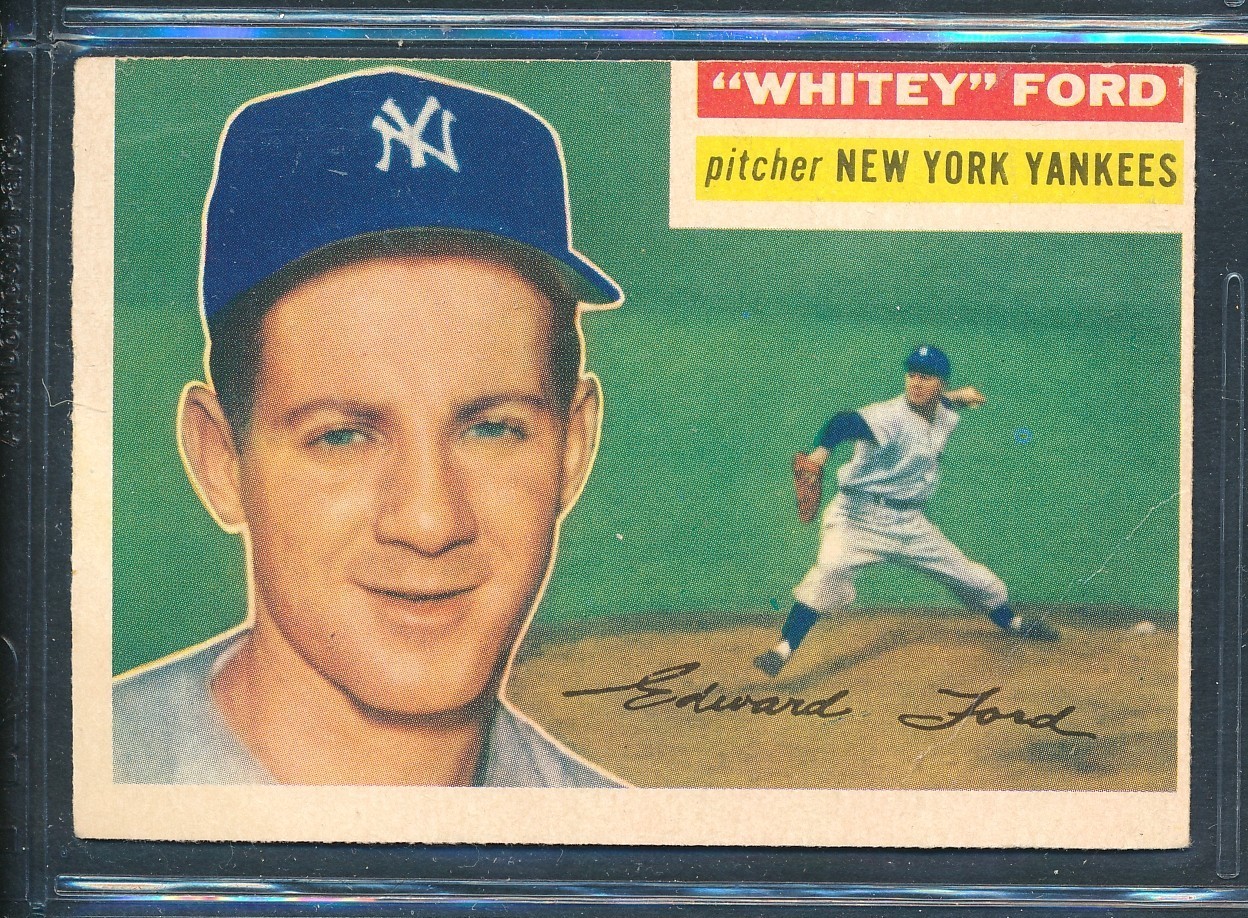1956 Topps #240 WHITEY FORD New York Yankees ~ VG to VG+ crease
