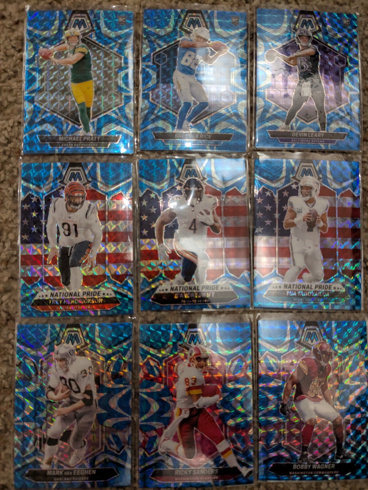 2024 Panini Mosaic Football BLUE REACTIVE – Pick Your Card Lot – FREE SHIPPING