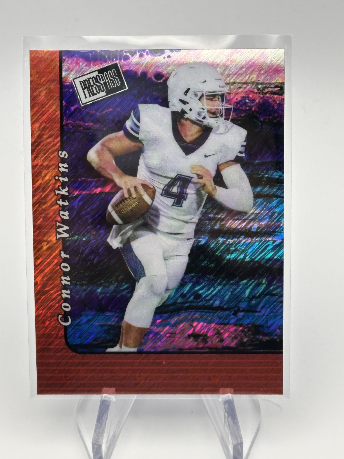CONNOR WATKINS 2024 LEAF PRESS PASS RED SHIMMER NON AUTO /5 VILLANOVA