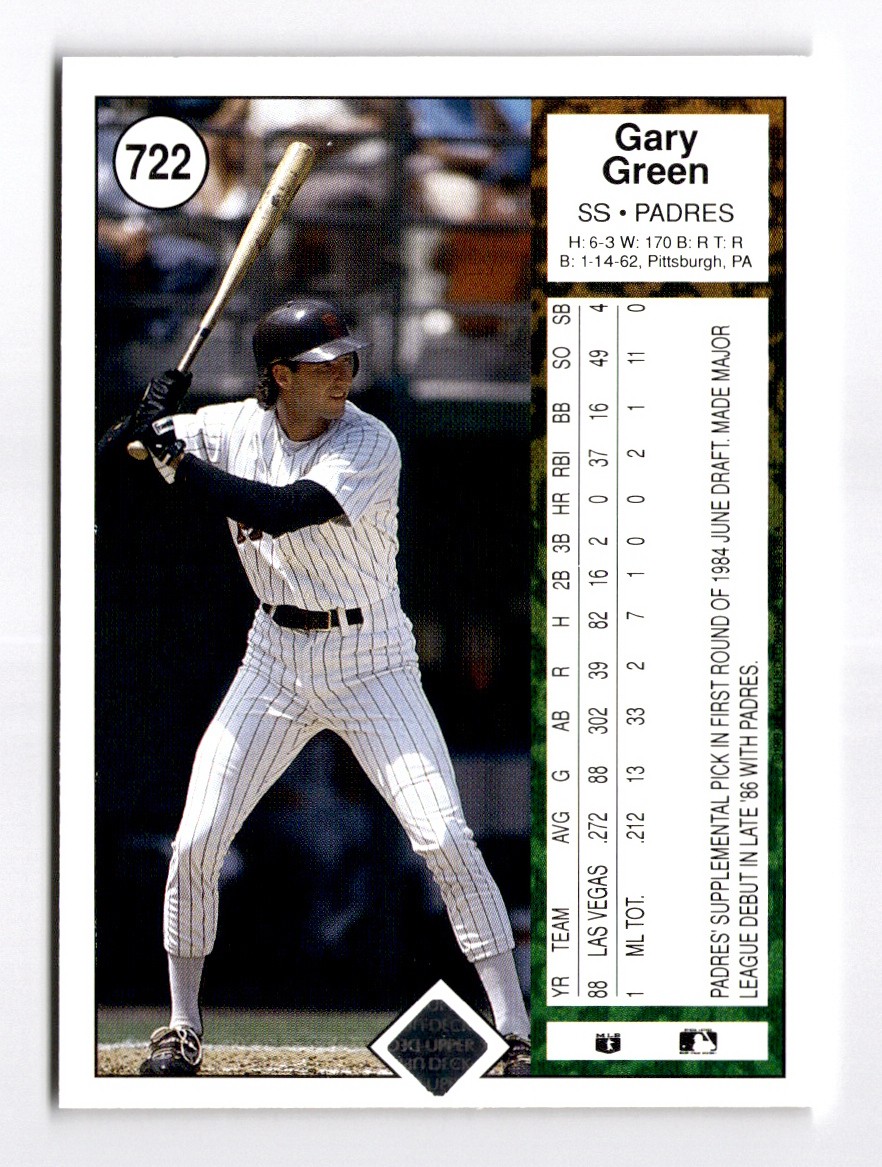 1989 Upper Deck Gary Green #722