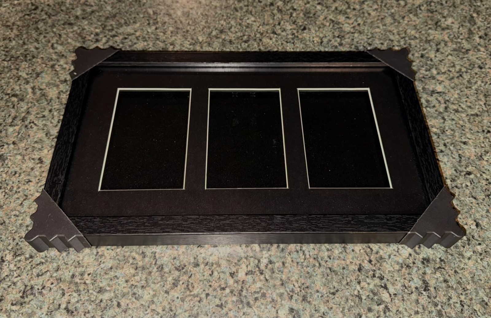 Trading Card Display Case 3 Wall & Tabletop Sport Football Baseball Wood Frame