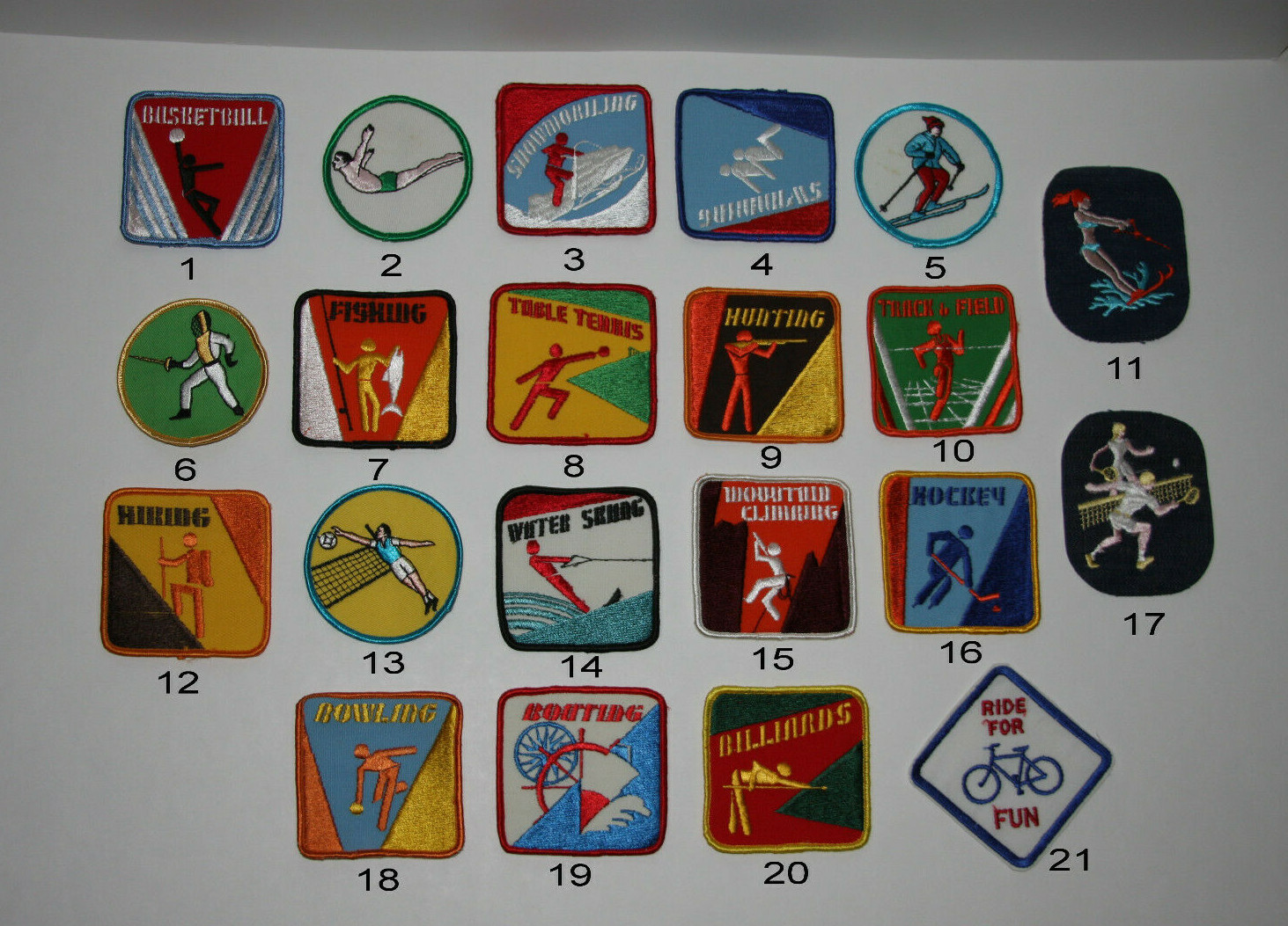 Vintage Sports Sew-On Embroidered Patches (sold separately)