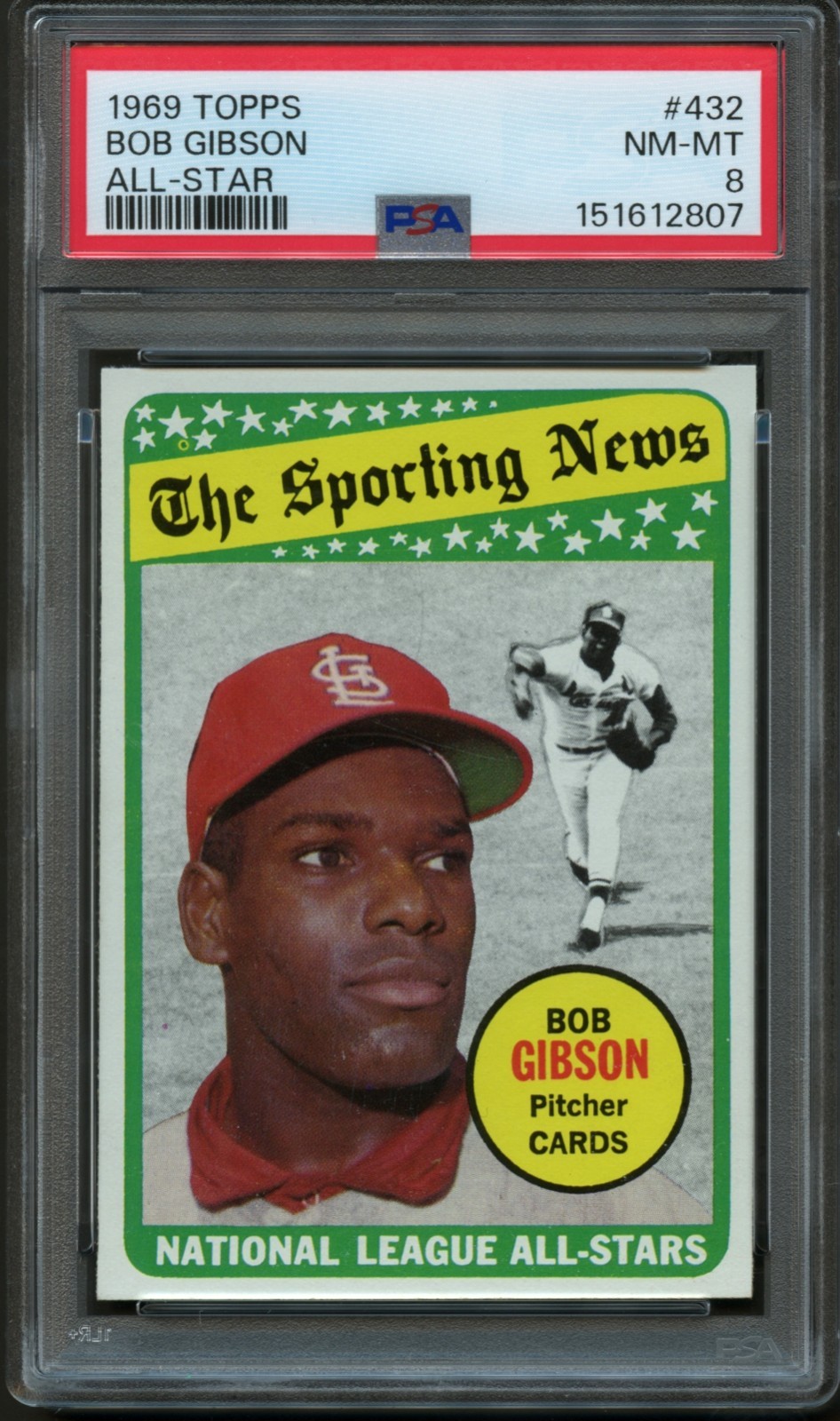 1969 Topps #432 Bob Gibson AS PSA 8