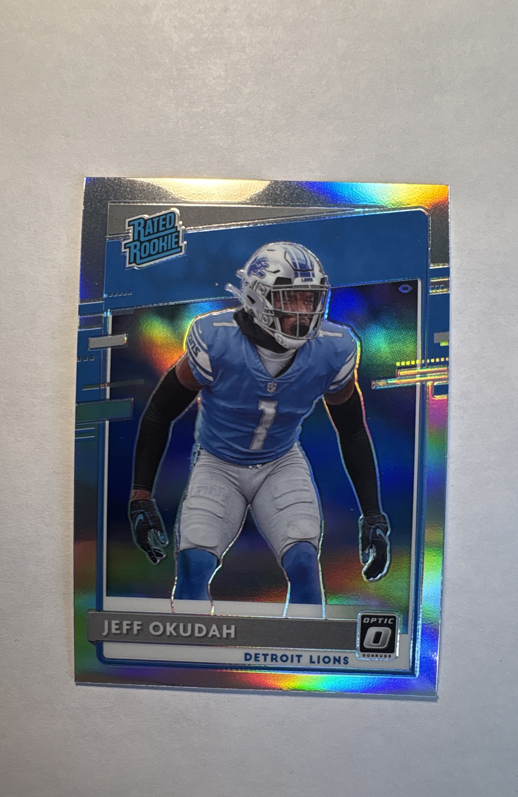 2020 Panini Donruss Optic – Rated Rookies Jeff Okudah #193 Holo Prizm (RC)
