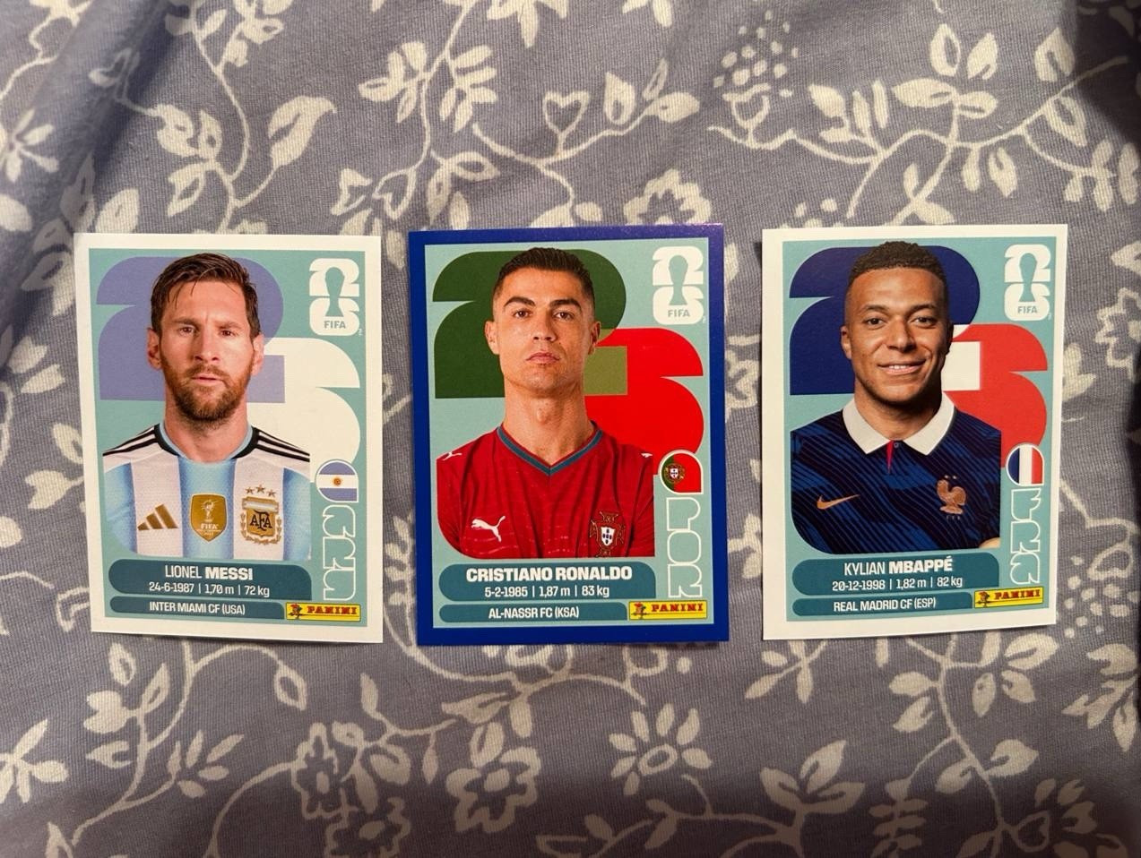 Panini FIFA World Cup 2026 Soccer Trading Cards Lot of 3 Messi Ronaldo Mbappé