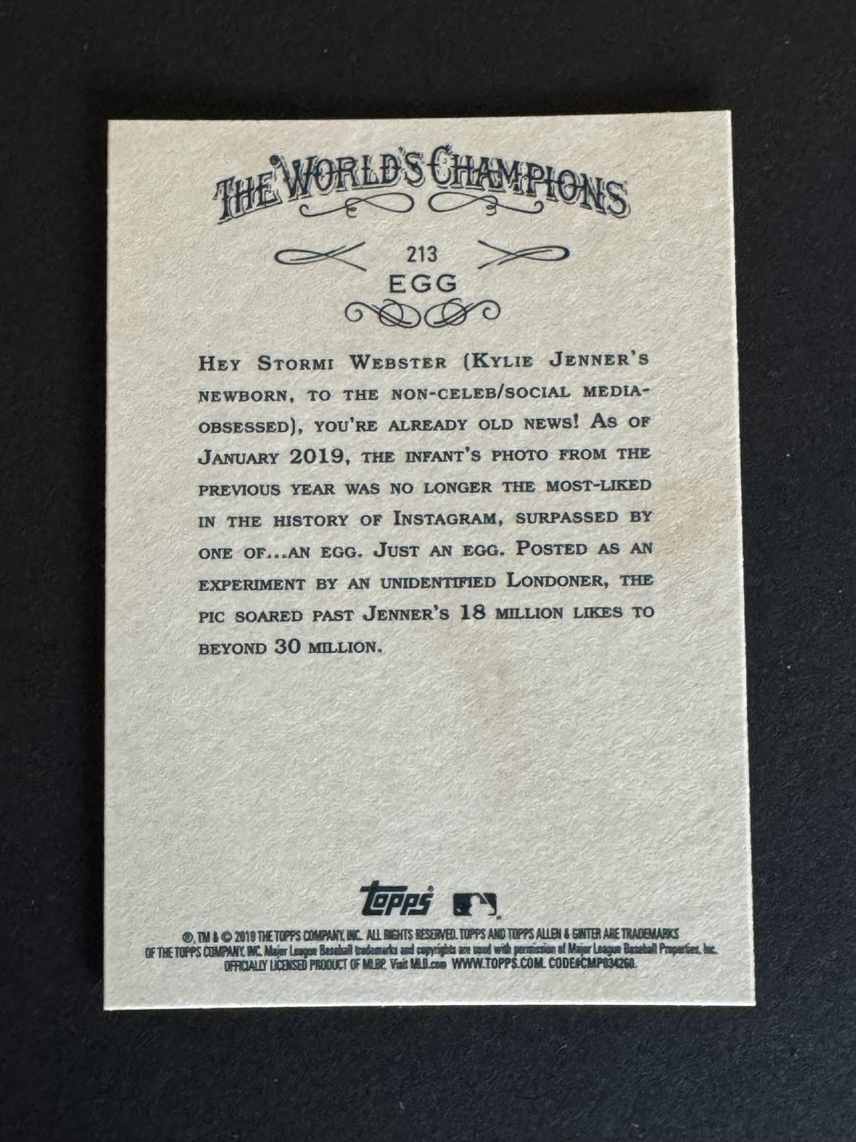 2019 Topps Allen & Ginter #213 Egg