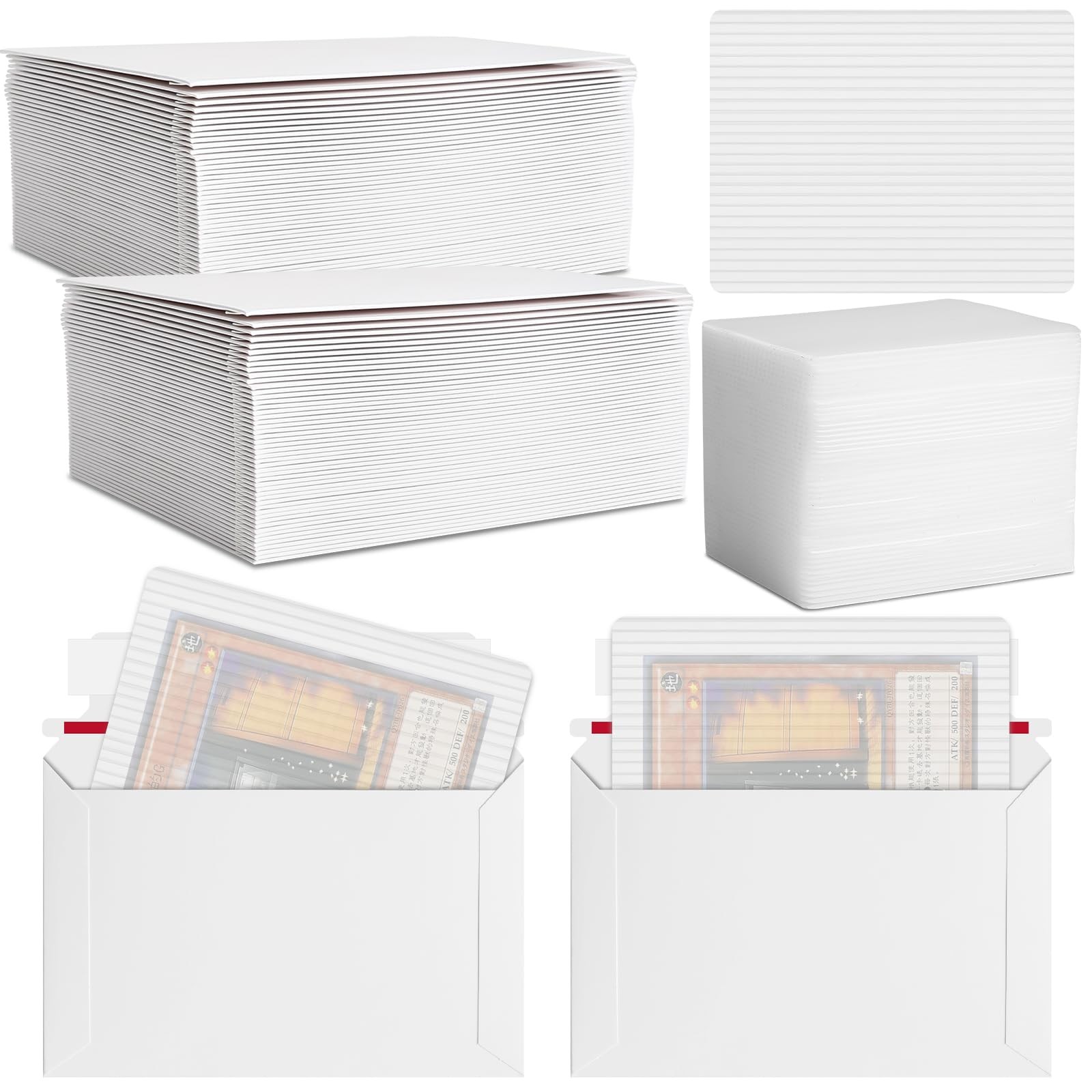 200 Pcs Trading Card Shipping Set 4×6 Protectors & Envelopes Bulk