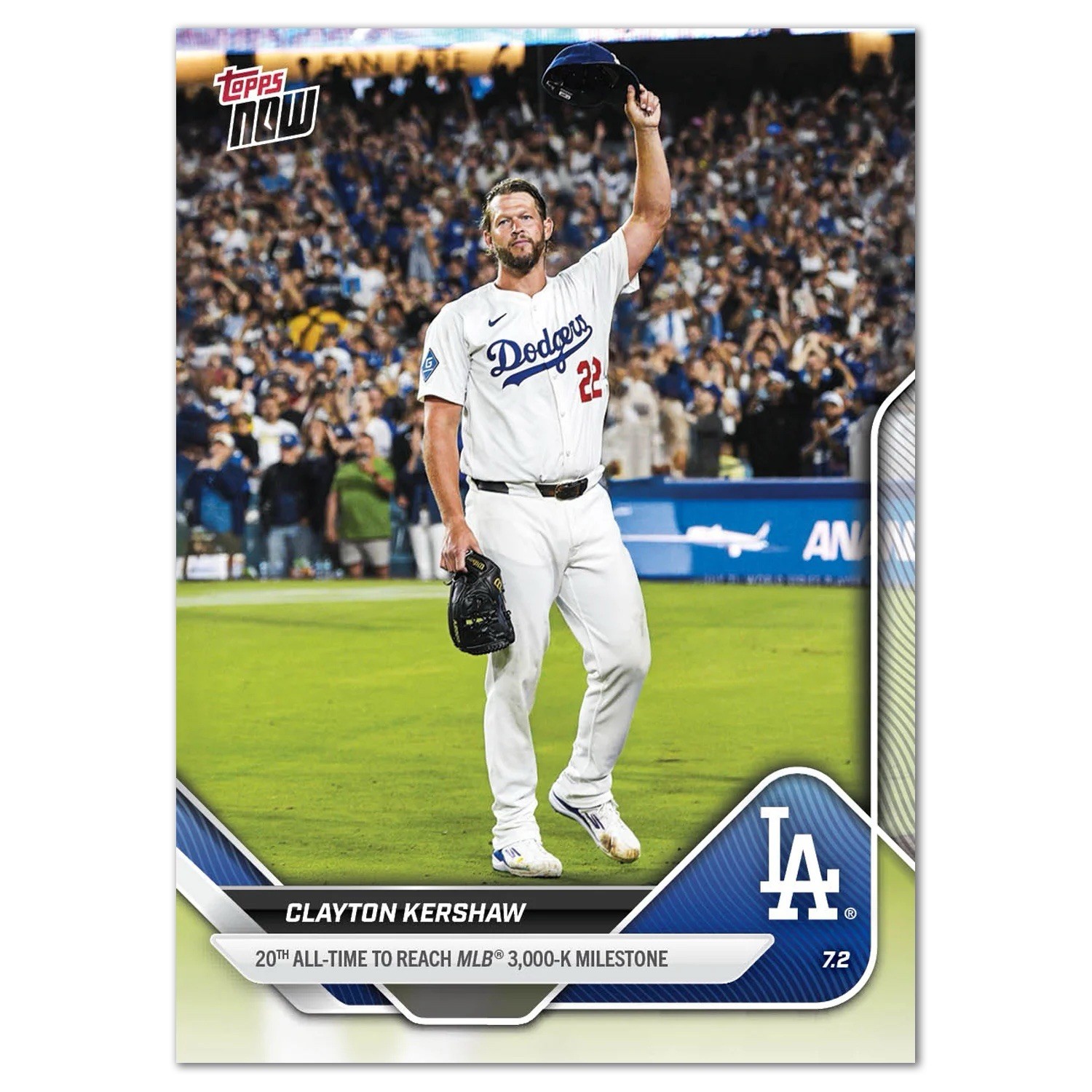 💥Clayton Kershaw💥2025 MLB Topps NOW Card #373🔥Reaches 3,000-K Milestone🔥