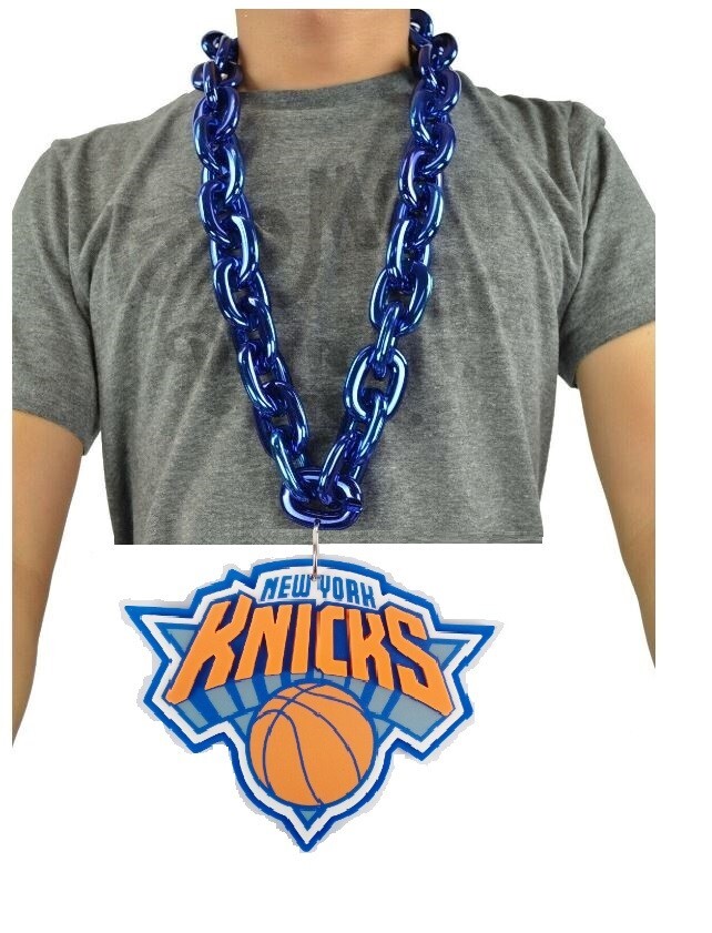 New NBA NEW YORK KNICKS BIG BLUE Fan Chain Necklace 3D Foam