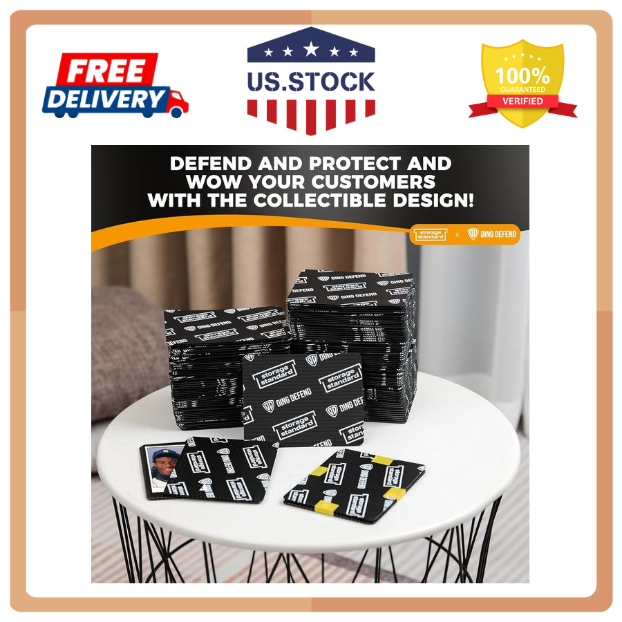 Ding Defend 110-Pack Trading Card Protector Shipping – 3.5 x 4.5 Inch Black Hobb