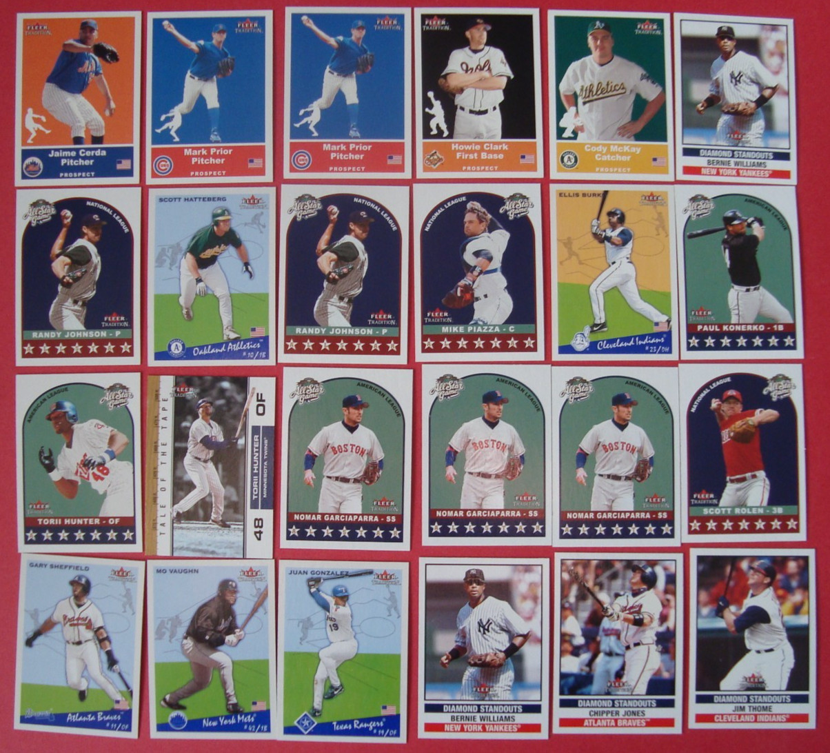 Lot over (1100) 2002 Fleer Tradition Update BASEBALL cards
