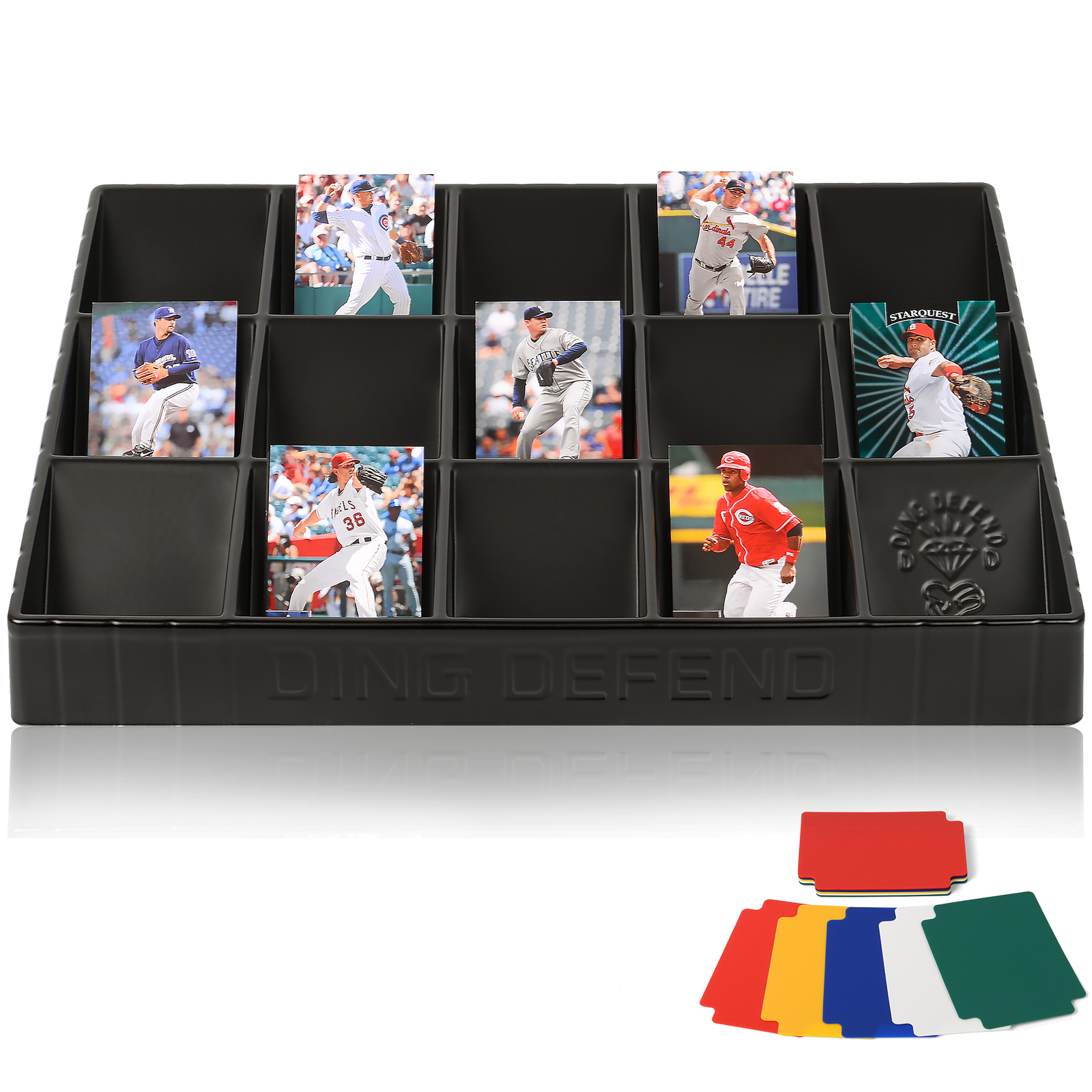 2 Pack Card Sorting Tray – Stackable Trading Card Organizer, 15-Compartment Tray