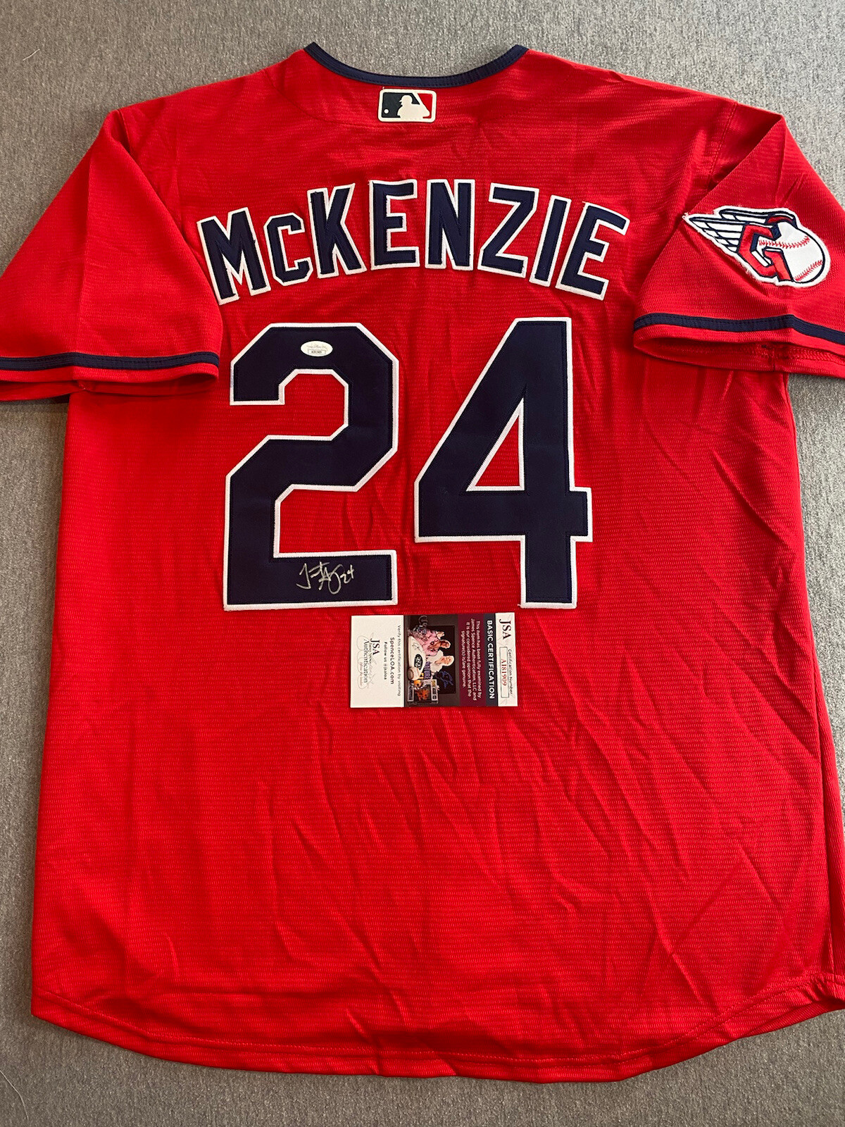 CLEVELAND GUARDIANS- TRISTON McKENZIE AUTOGRAPH REPLICA NIKE JERSEY JSA AI81909