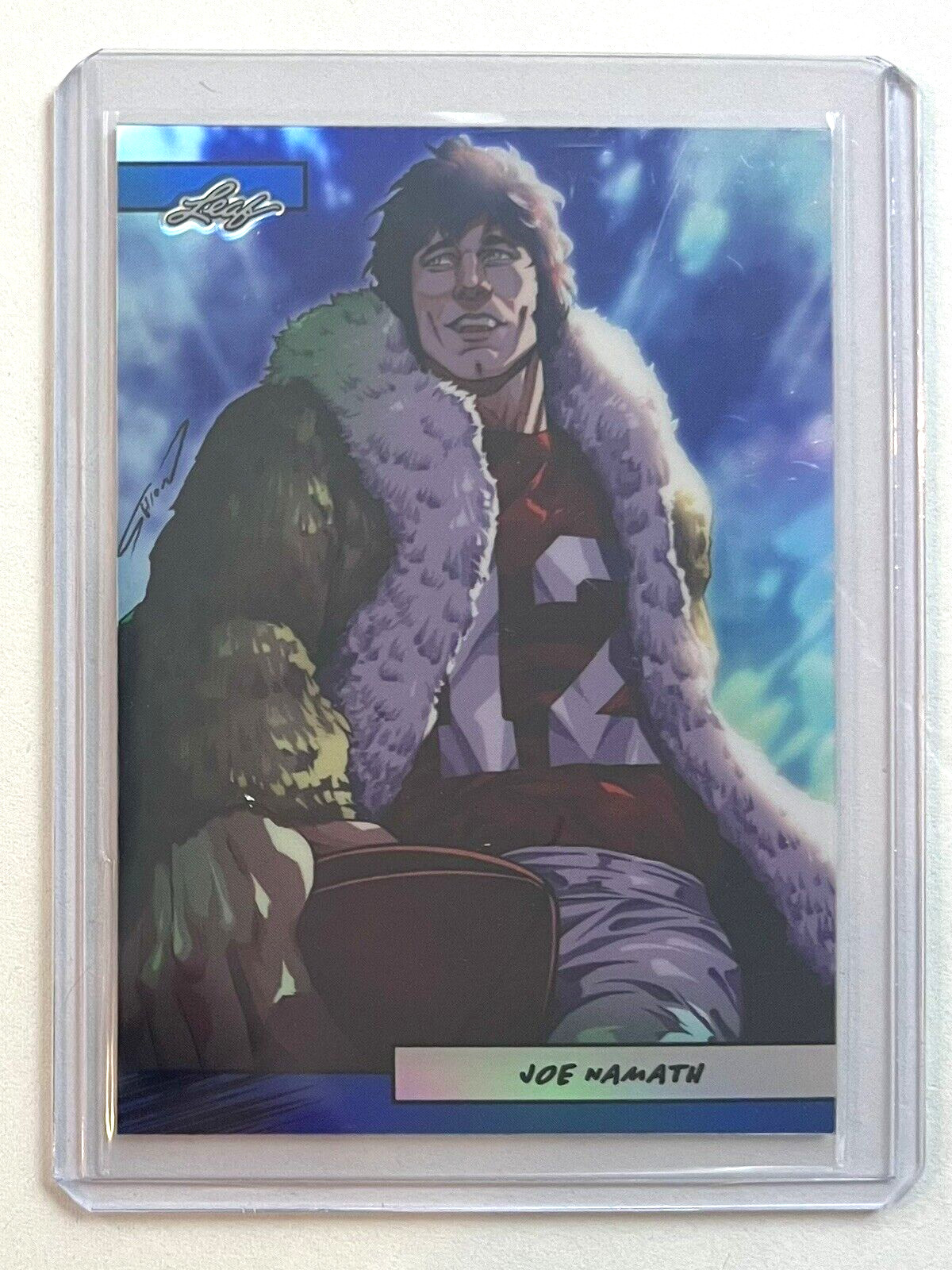 Joe Namath 2024 Leaf Anime Nation Series 2 /75 Blue Parallel #AN2B-10