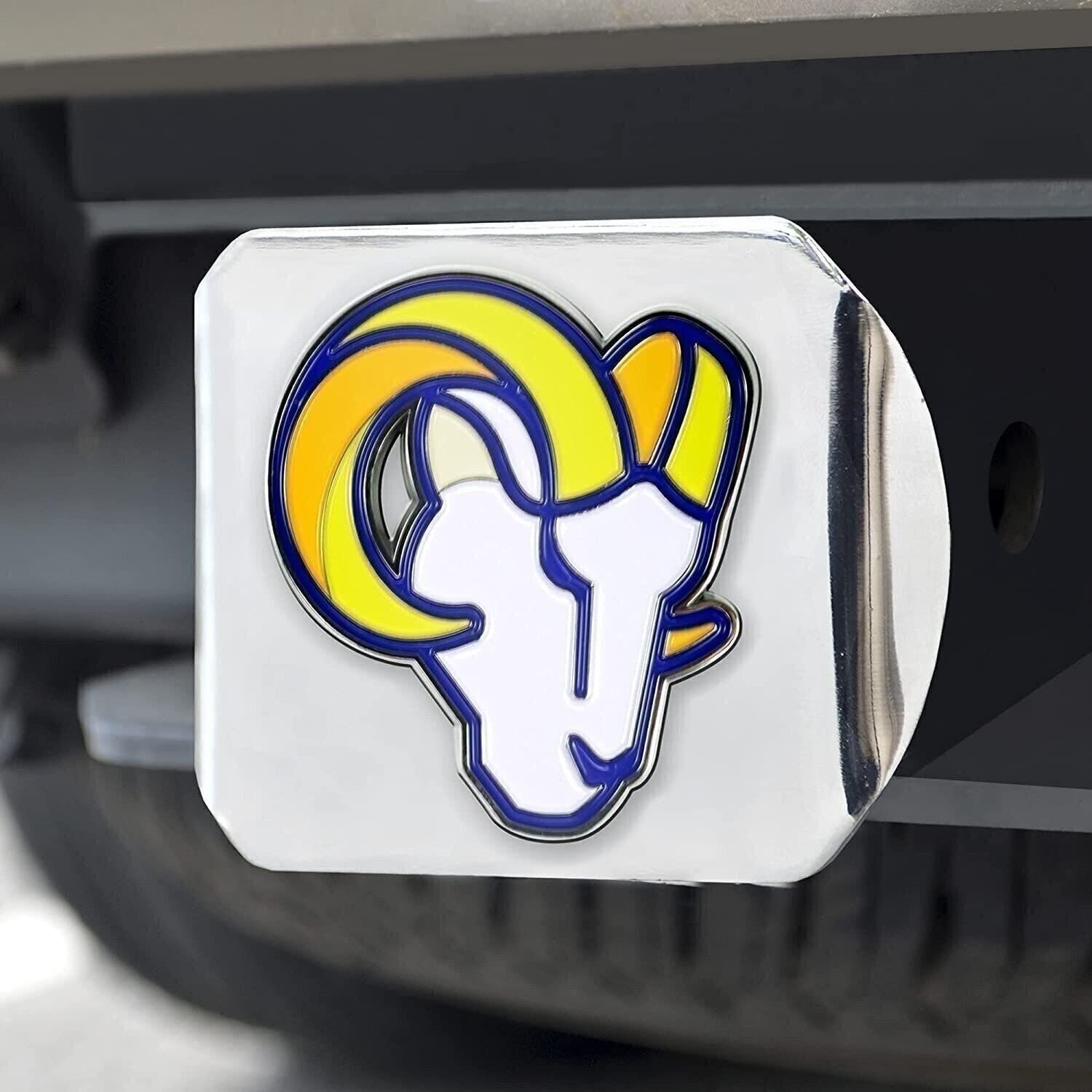Los Angeles Rams Hitch Cover Solid Metal with Raised Color Metal Emblem 2″…