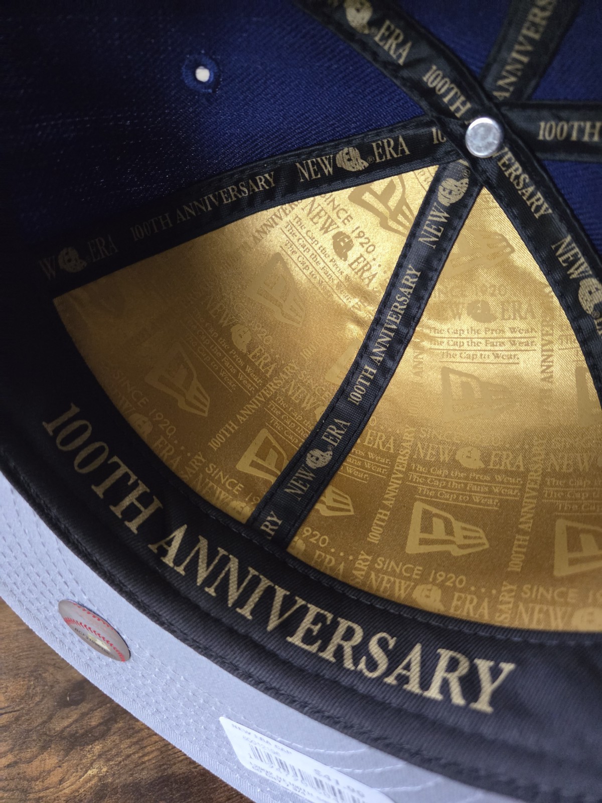 BROOKLYN Dodgers LA New Era 59fifty Hat Cap 100th ANNIVERSARY Gold Size 7 3/4