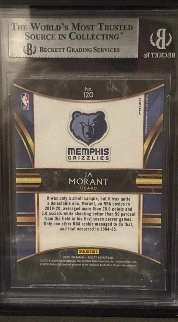 2019-20 Panini – Premier Level Ja Morant #120 Zebra (RC) SSP Low Print Run