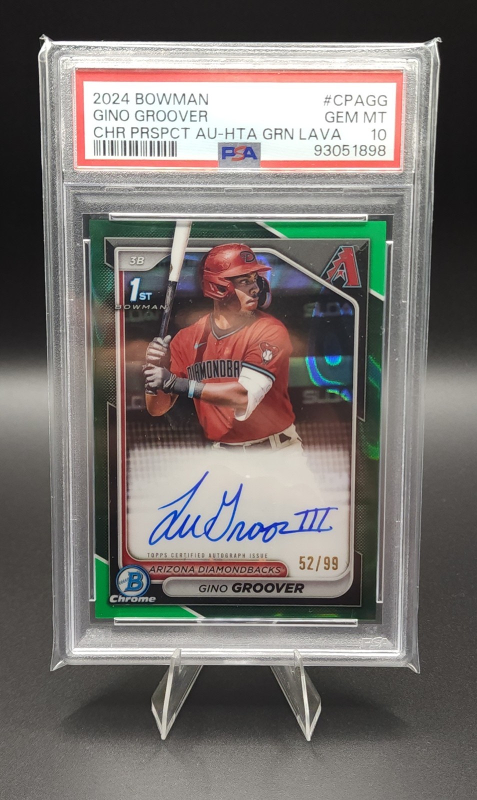 2024 Bowman Chrome 1st LUJAMES GINO GROOVER AUTO Green /99 PSA 10 #CPA-GG 🔥