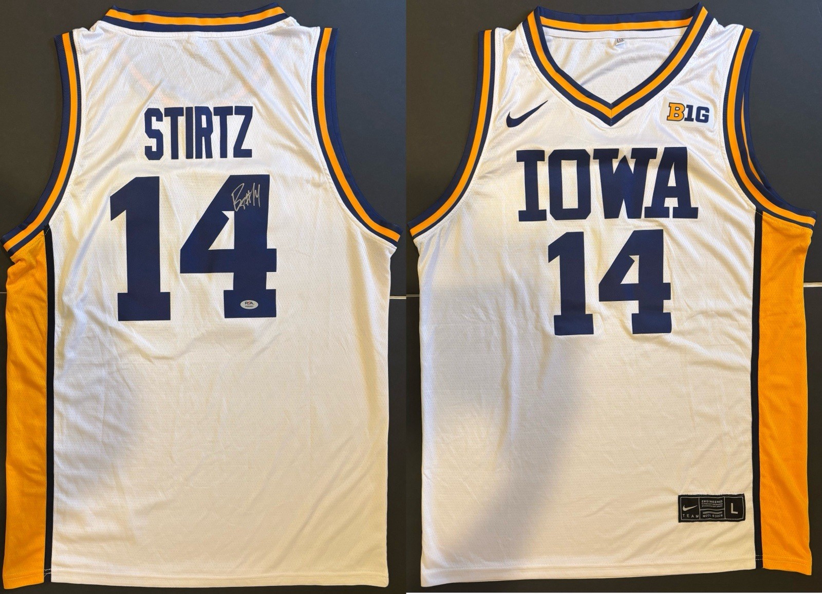 Bennett Stirtz Autographed/Signed Iowa Hawkeyes White Jersey PSA