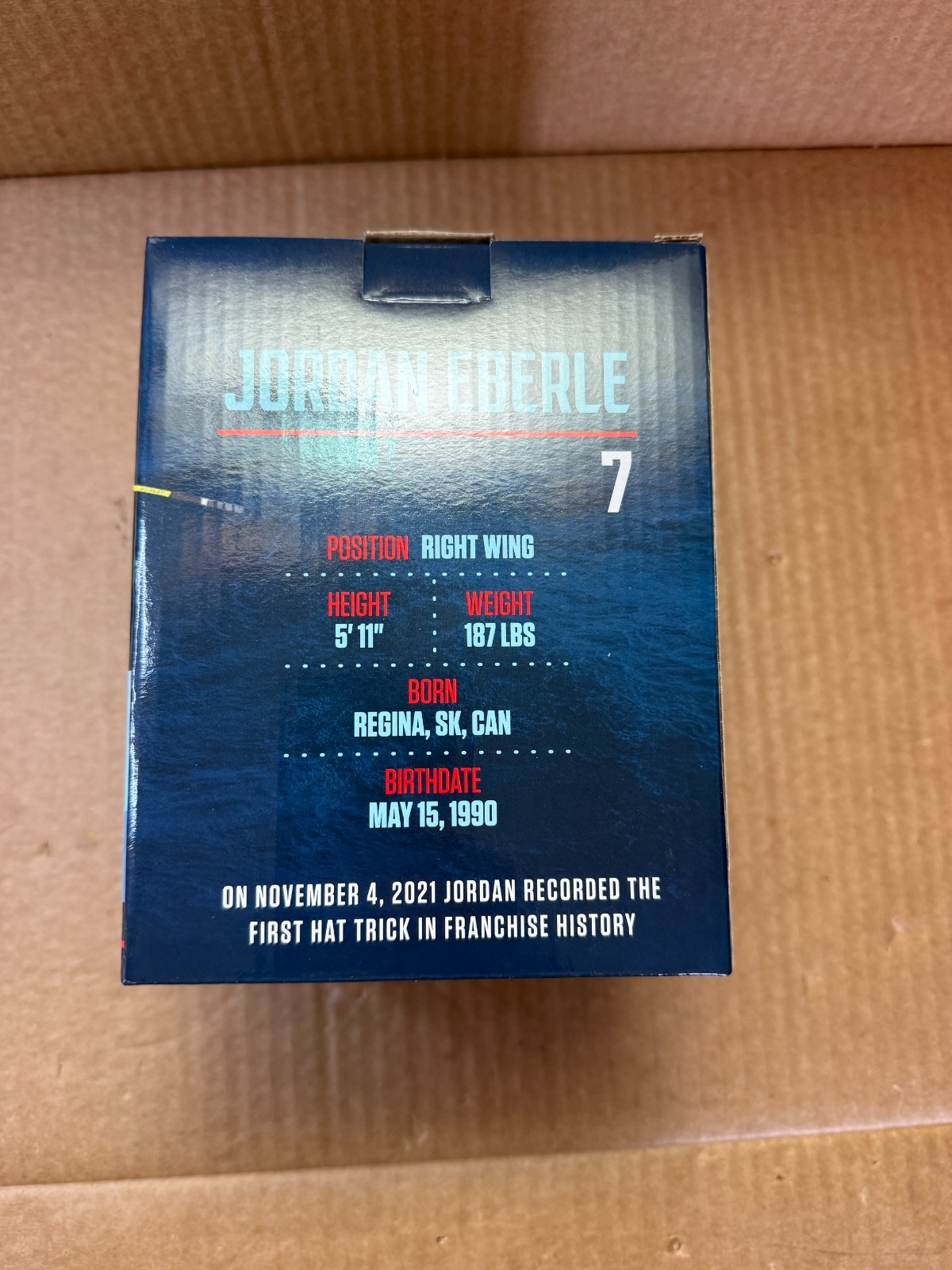 Seattle Kraken Bobblehead Jordan Eberle #7. New In Box