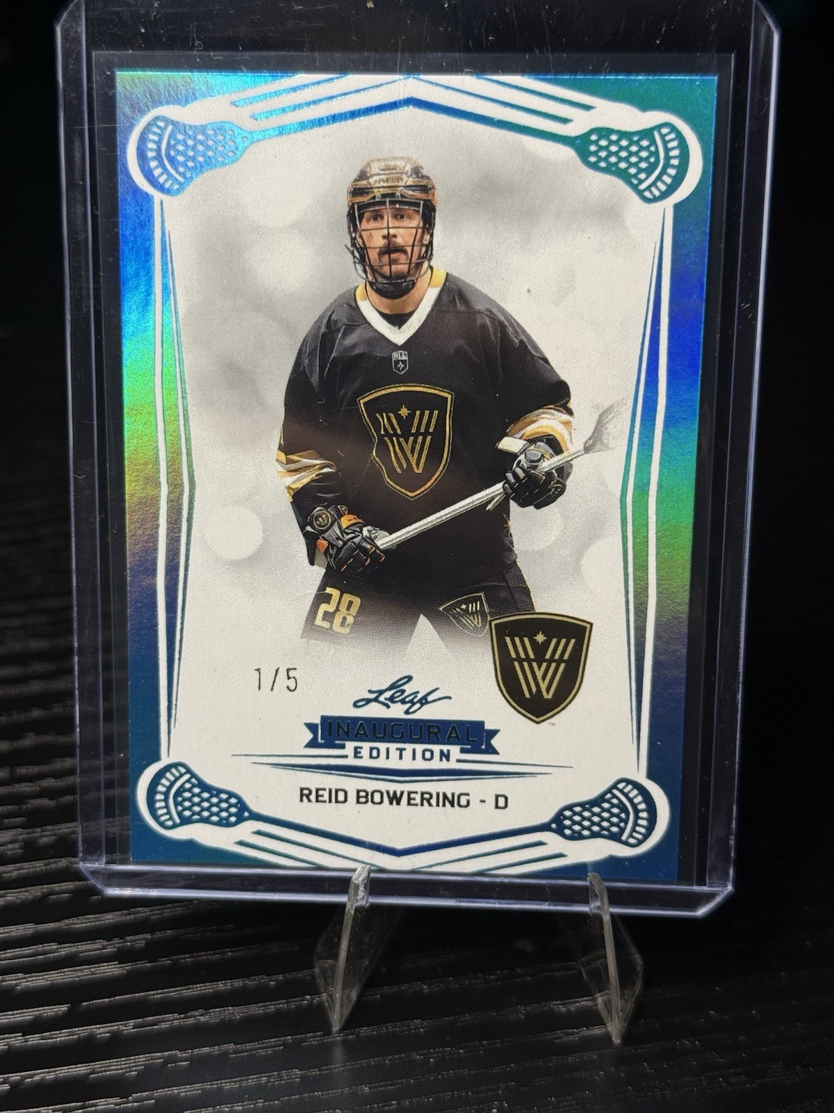 2025 Leaf NLL Inaugural Edition – Reid Bowering #74 1/5 Blue Pillar – Warriors