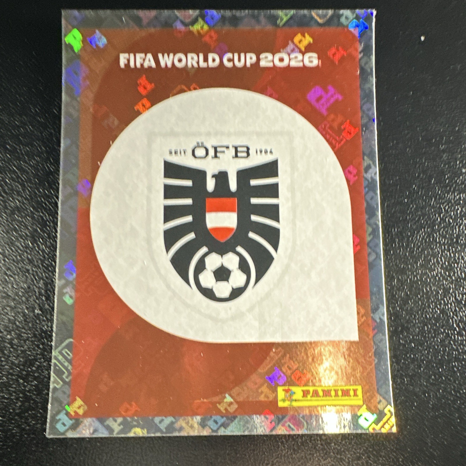 FIFA World Cup 2026 Panini Austria Badge Sticker AUT 1 Holographic
