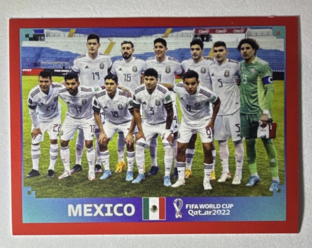 Panini FIFA World Cup Qatar 2022 Sticker Mexico Team MEX 1 Soccer red sticker