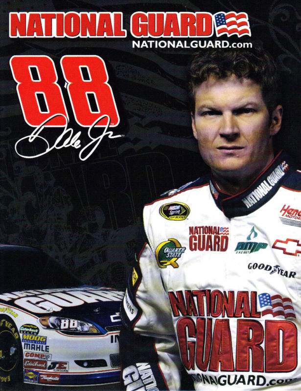 DALE EARNHARDT JR 2011 NATIONAL GUARD #88 NSCS POSTCARD