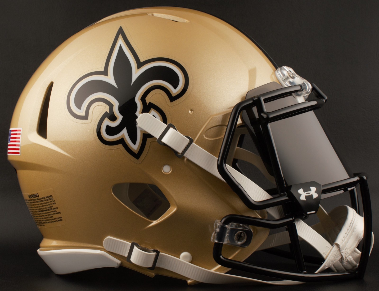 NEW ORLEANS SAINTS NFL Football Helmet with BLACK-TINT Visor / Eye Shield