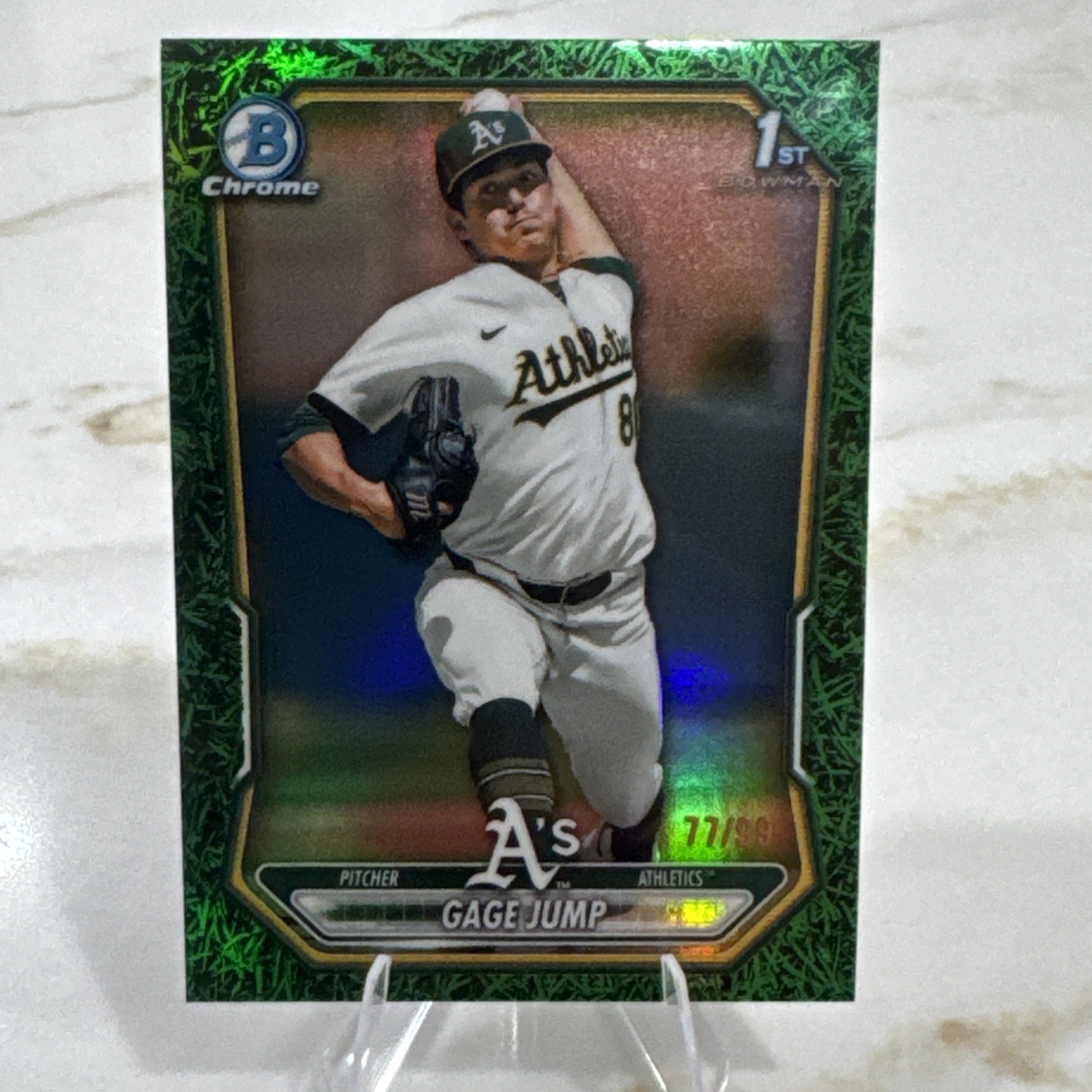 2026 Bowman Chrome Green Grass Gage Jump 77/99 Athletics