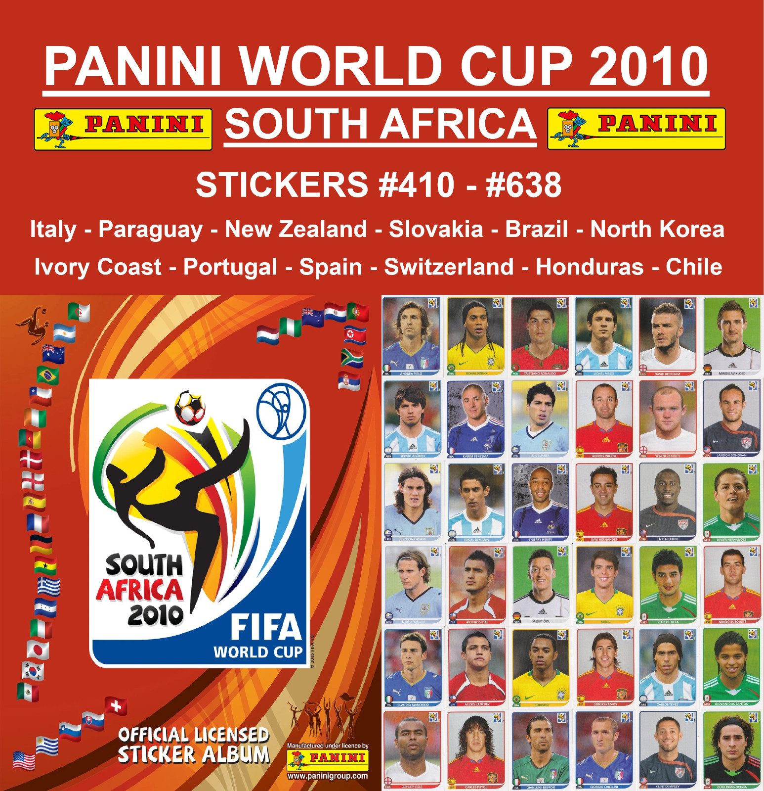 Panini FIFA World Cup South Africa 2010 Stickers #410 – #638