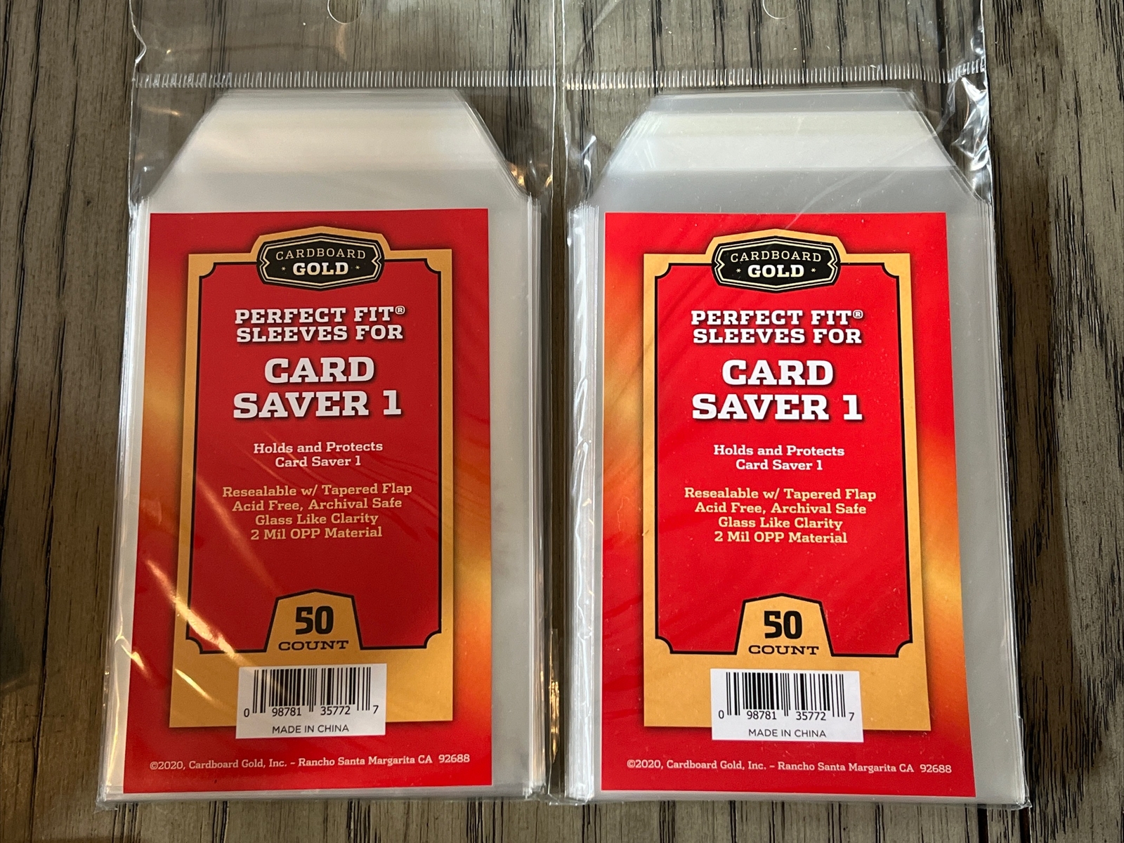 Cardboard Gold Perfect Fit Sleeves For Card Saver 1 🔥 2x Packs Of 50; 100 Count