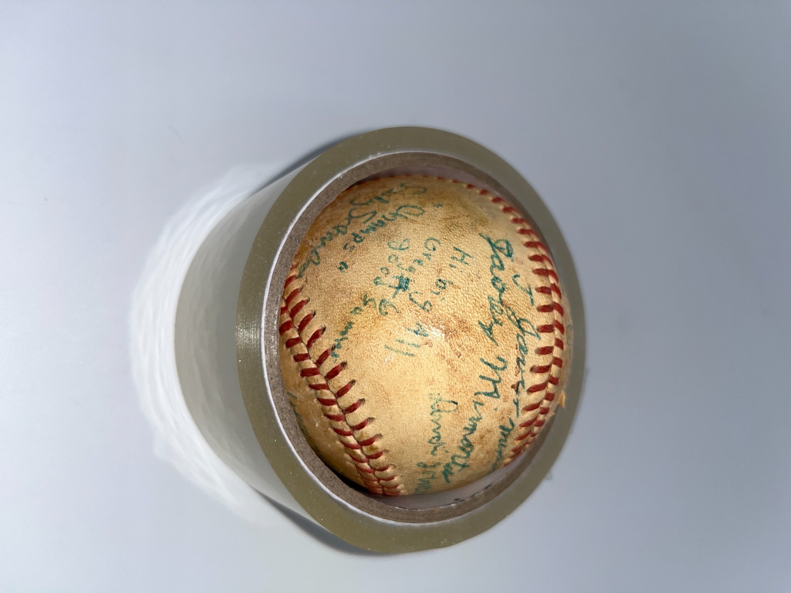 Vintage Era Unknown Team Players Signed Baseball Ball