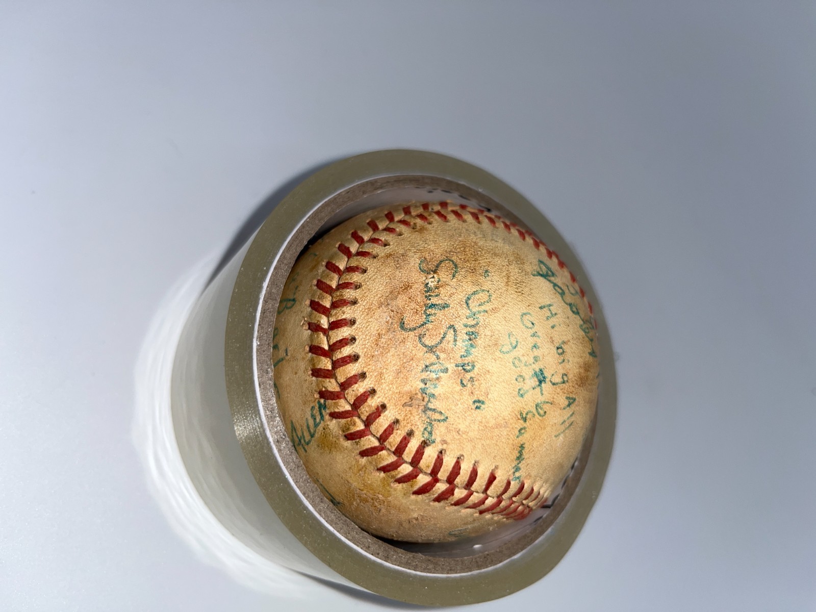 Vintage Era Unknown Team Players Signed Baseball Ball