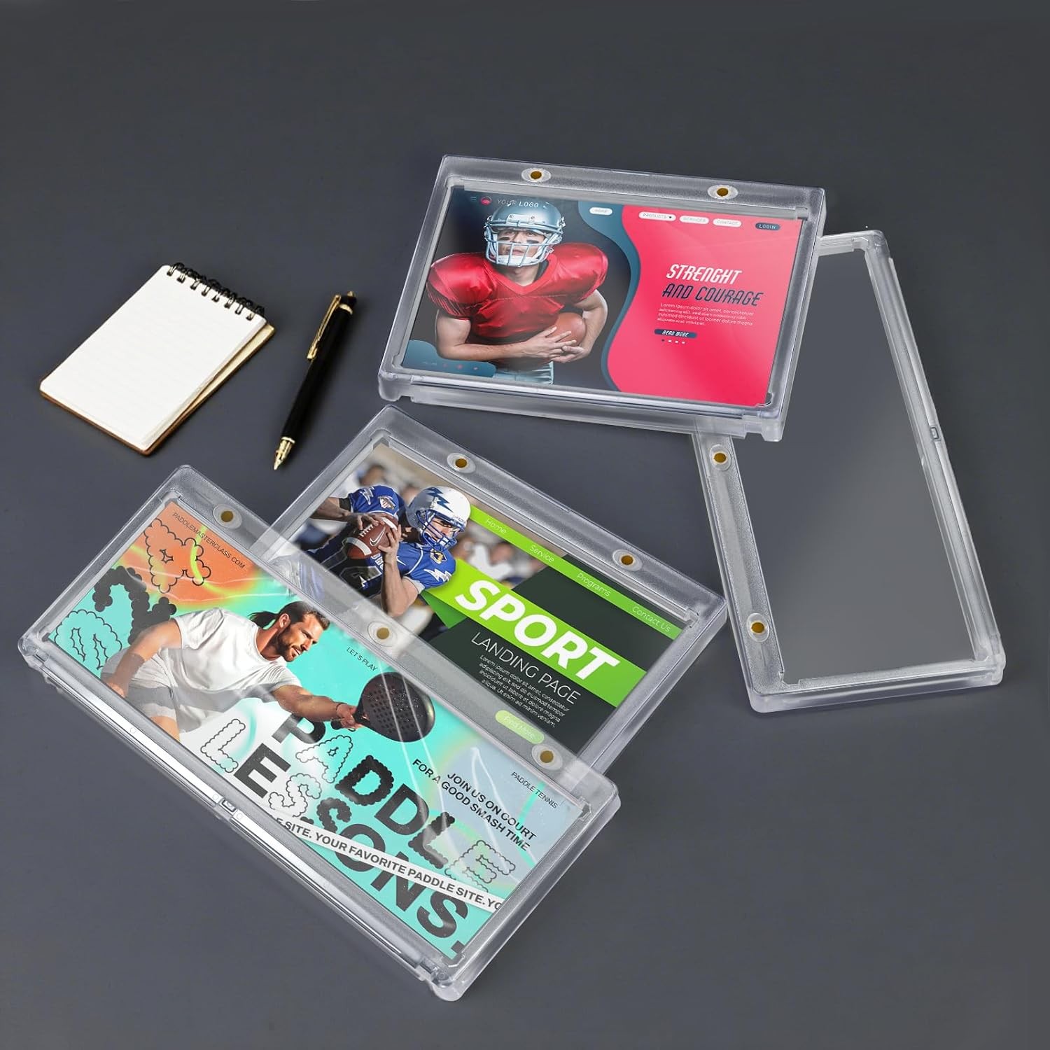 Magnetic Card Holder Horizontal Booklet 175PT Magnet Case Trading Card Protector