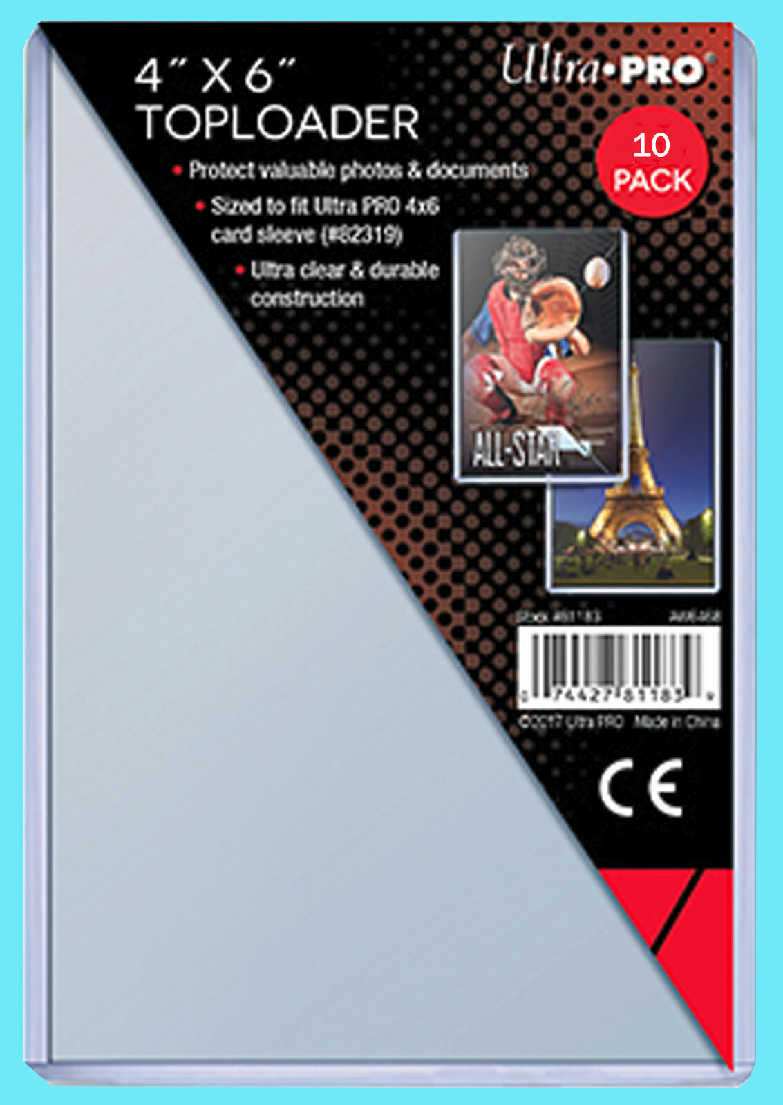 10 Ultra Pro 4×6 Toploaders & 10 Soft 4×6 Sleeves Photo Sports Rigid Postcard