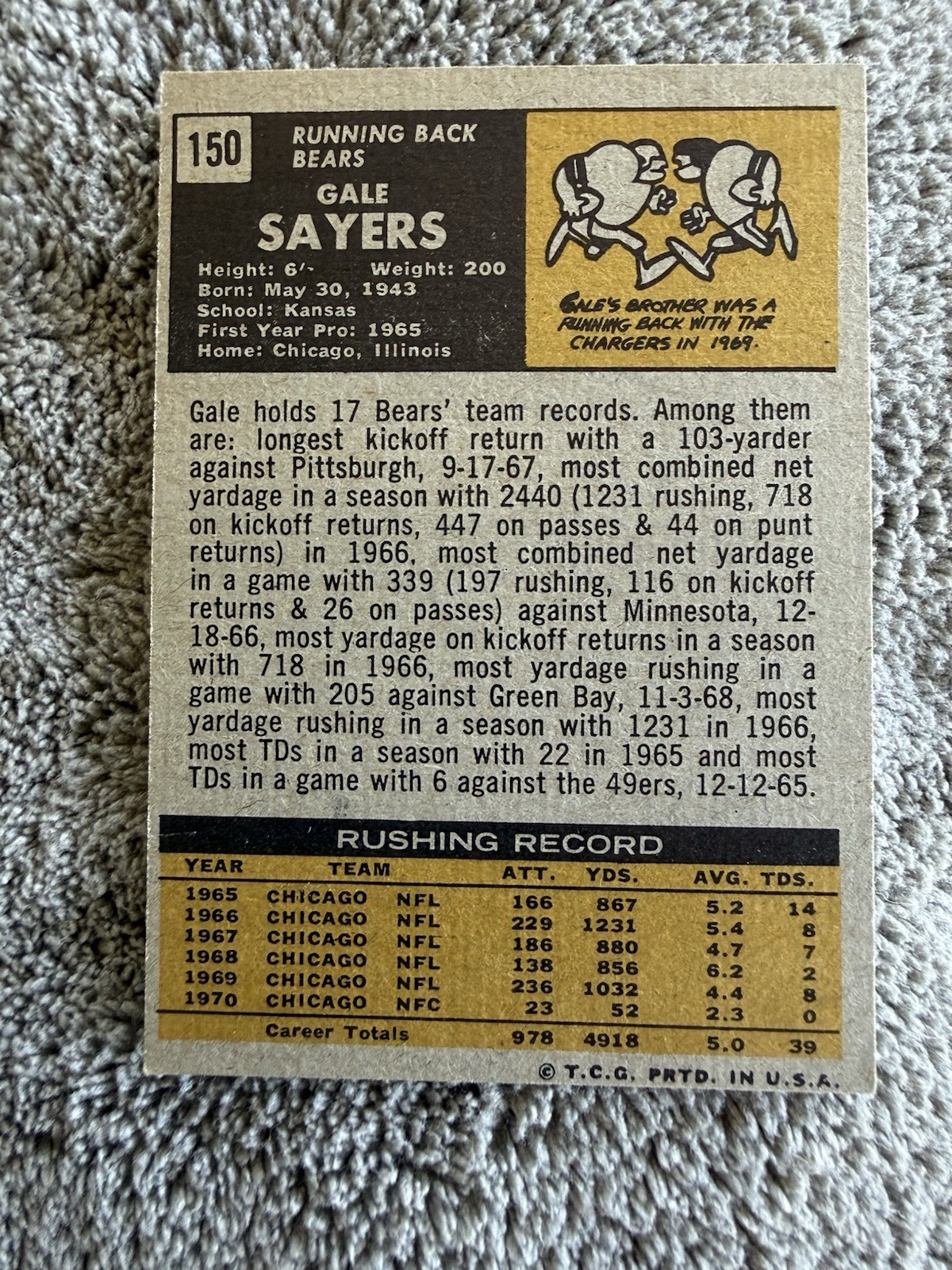 1971 Topps – Gale Sayers #150