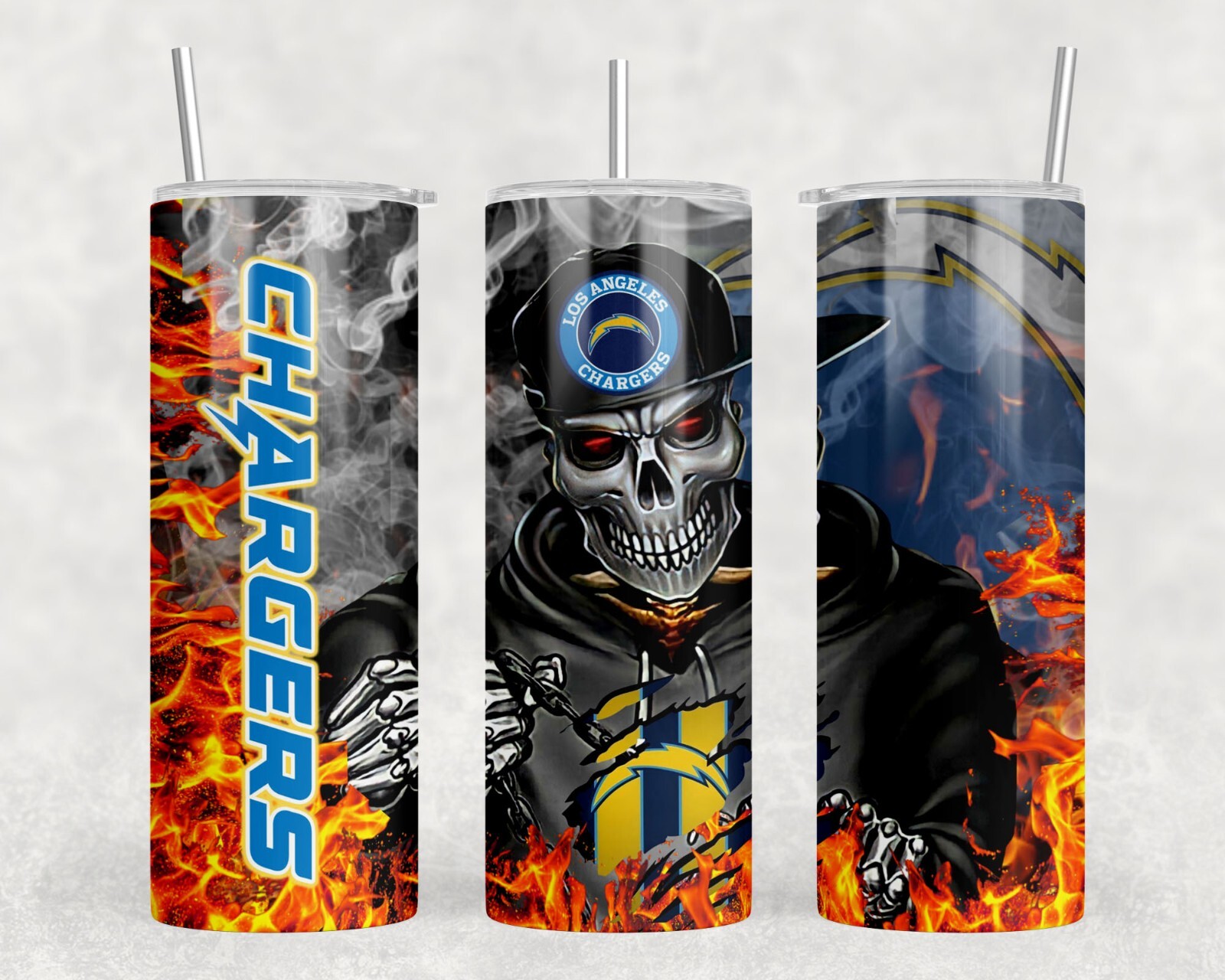 Chargers Skull 20 oz Tumbler