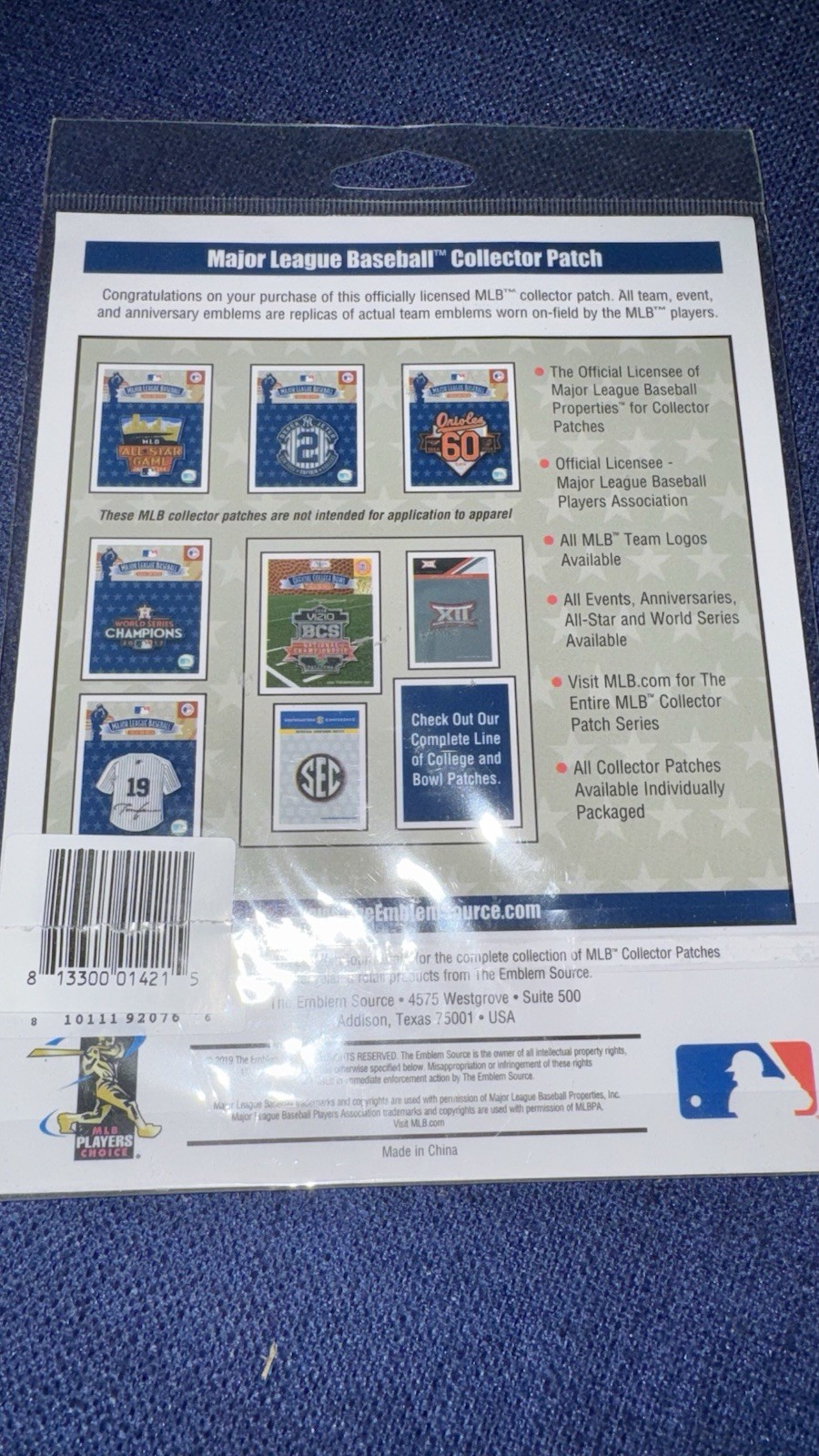 2022 World Series TPU SHINY Sleeve Patch 4″x4″ Phillies Astros Official On Field